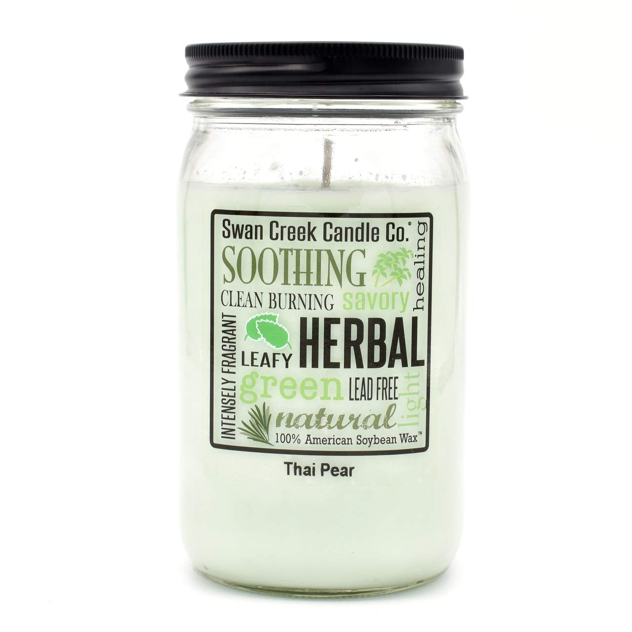 Premium Thai Pear Scented Candle - 24oz Large Jar Candle by Swan Creek | Long-Lasting Fragrance for Home, Office, Spa & Romantic Ambiance
