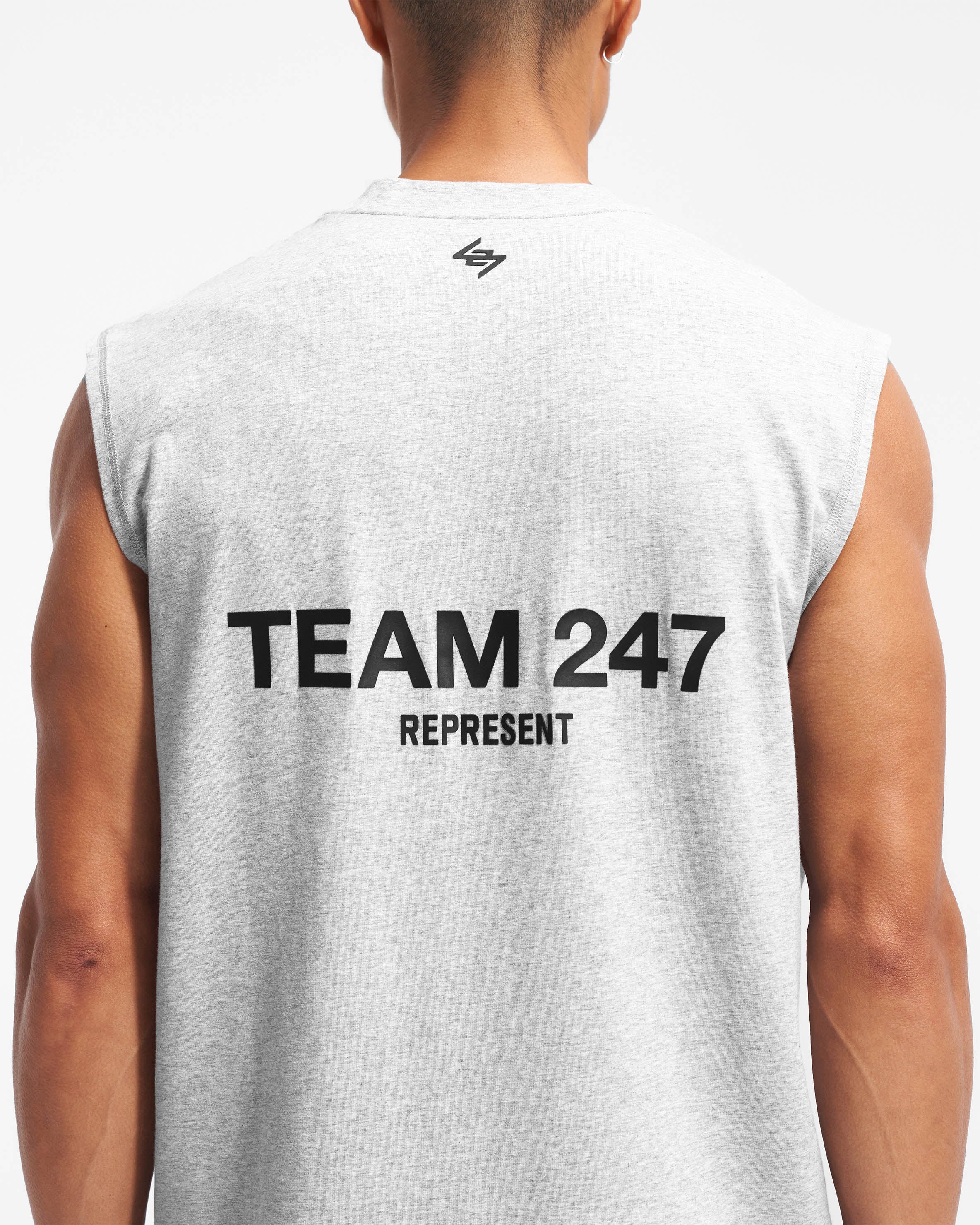 Team 247 Oversized Tank Top for Women - Soft Cotton Ash Grey Casual Shirt - Perfect for Gym, Yoga, and Summer Outfits