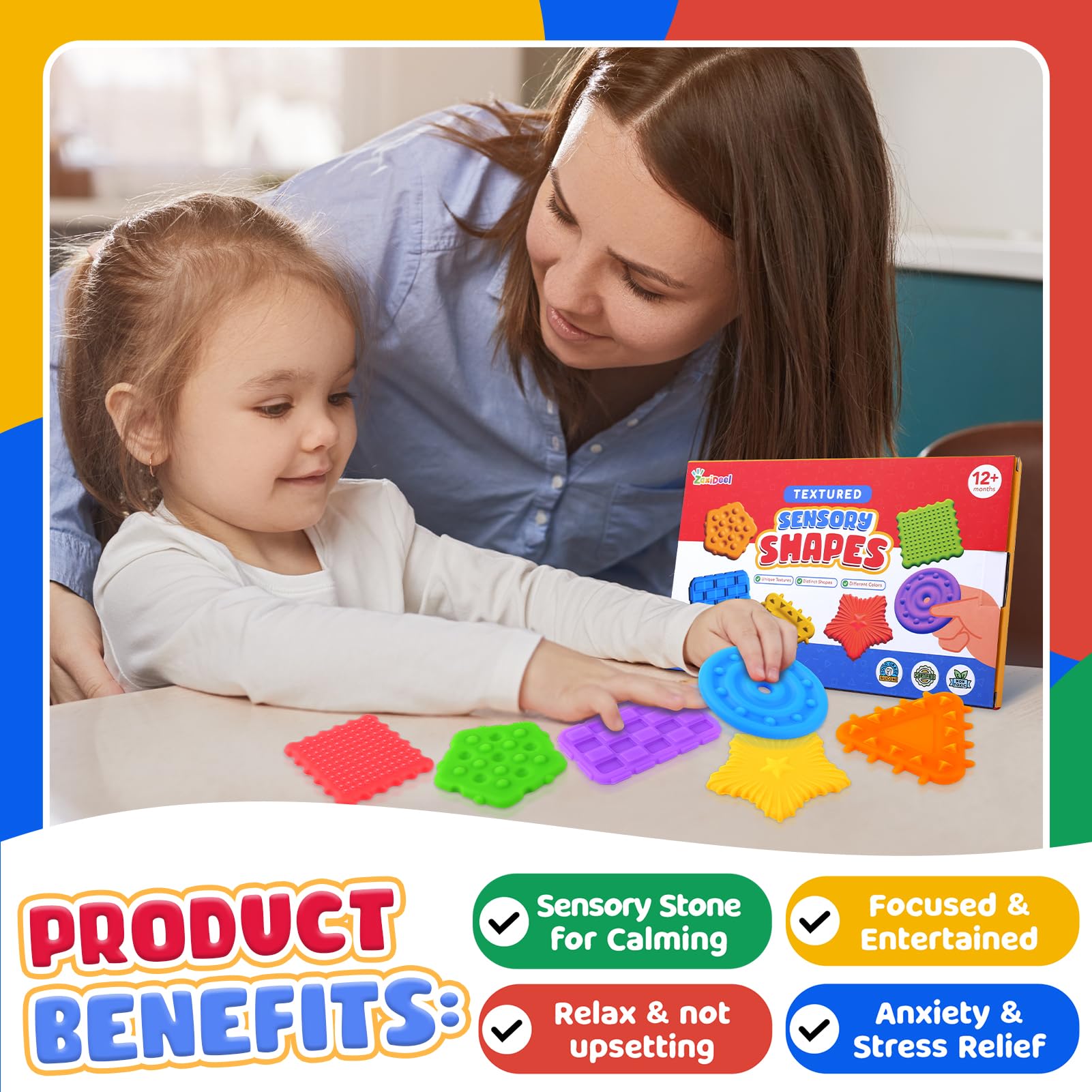 6 Pack Silicone Sensory Fidget Toys for Kids - Stress Relief & Anxiety Toys for Autism, ADHD & Special Needs Children | Tactile Calming Toys for Toddlers | Perfect for Classroom, Travel & Home Use
