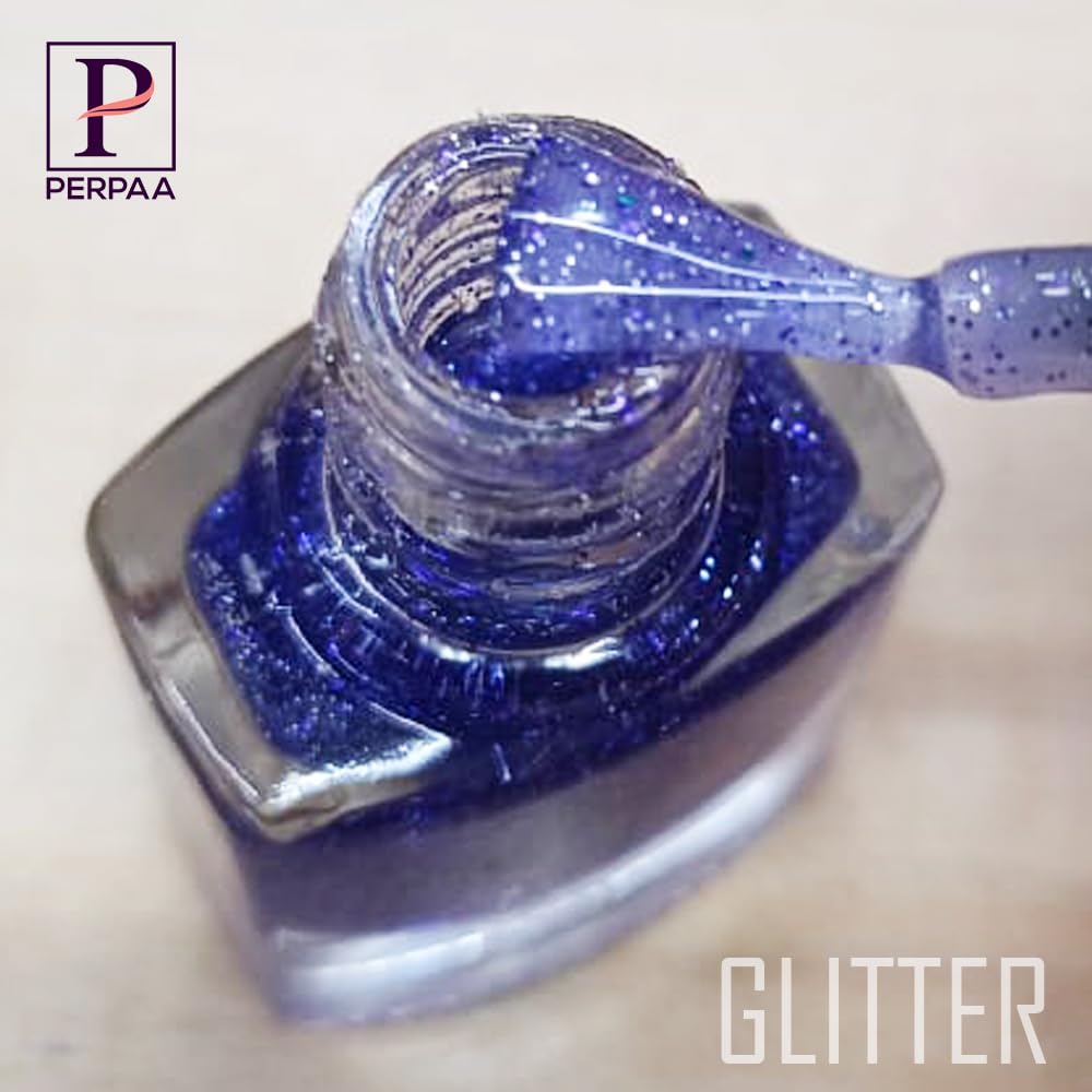 PERPAA Glitter Nail Polish Set for Women & Girls - 4 Pack (5ml Each) - Long Lasting Shimmery Nail Varnish for Parties, Weddings, Holidays & Special Occasions