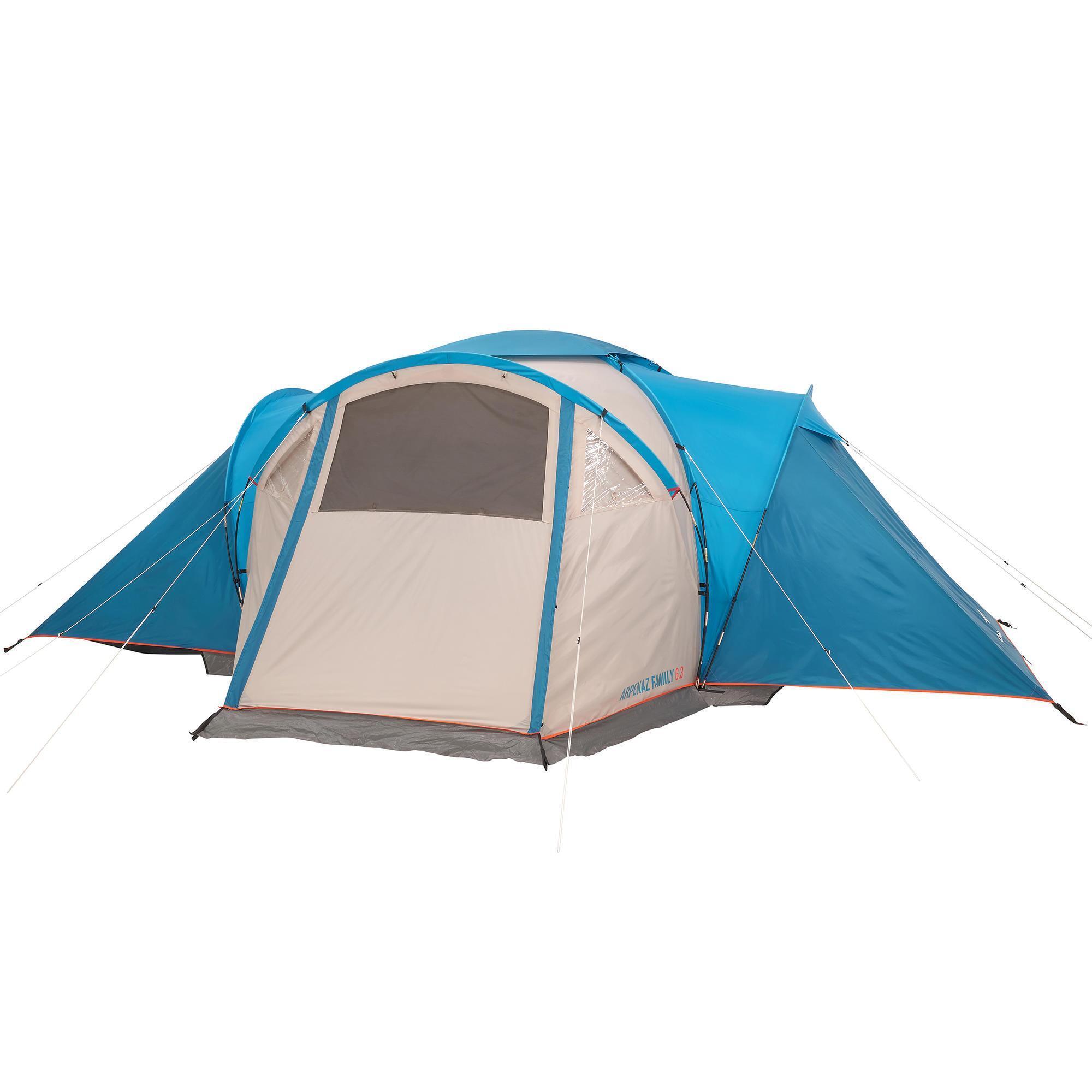 Quechua Arpenaz 6-Person 3-Room Family Camping Tent - Waterproof & Spacious (Factory Seconds) | Perfect for Family Outdoor Adventures, Hiking Trips & Backpacking