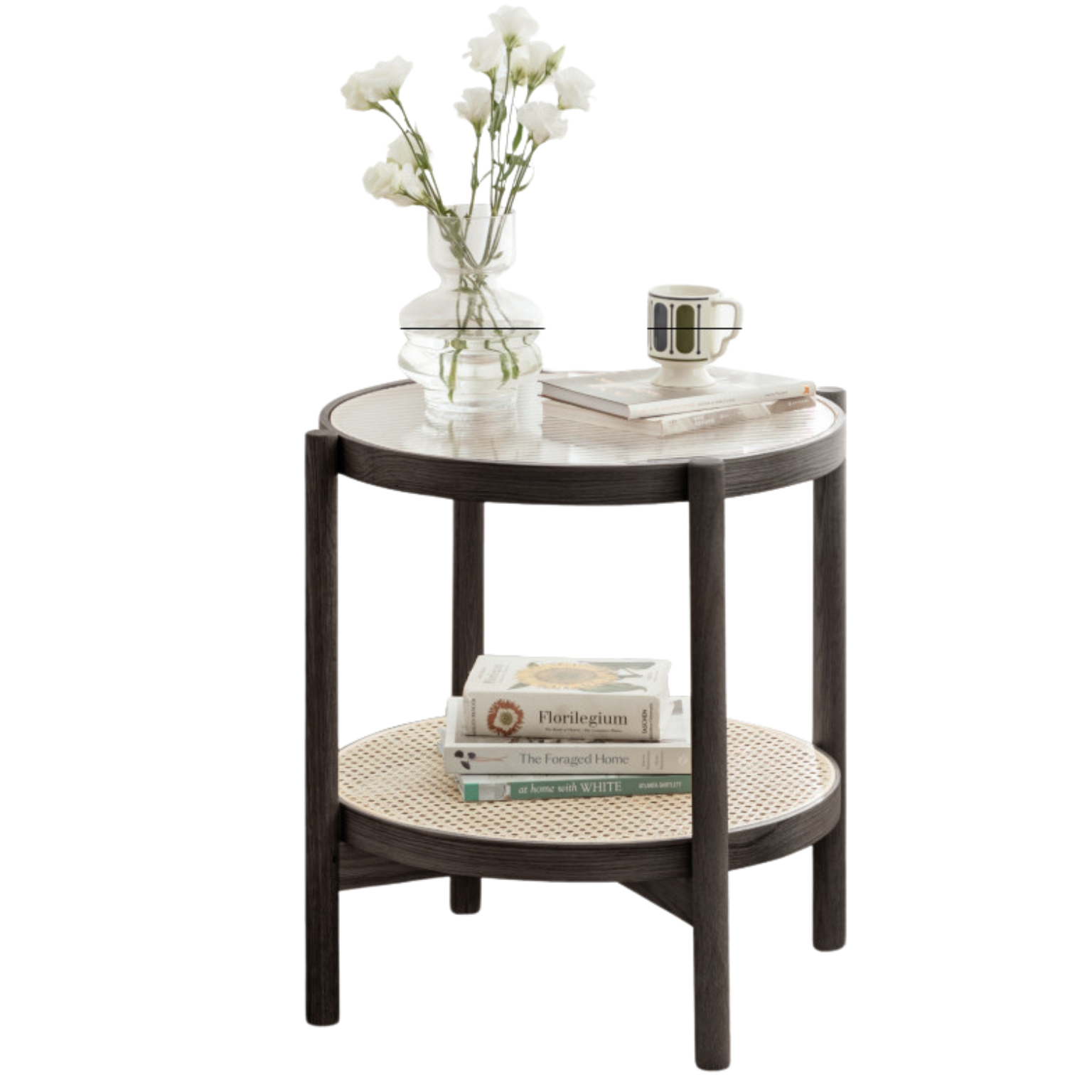24x24x23.6 inch / 61.2x61.2x60 cm / Smoky color / Coffee table