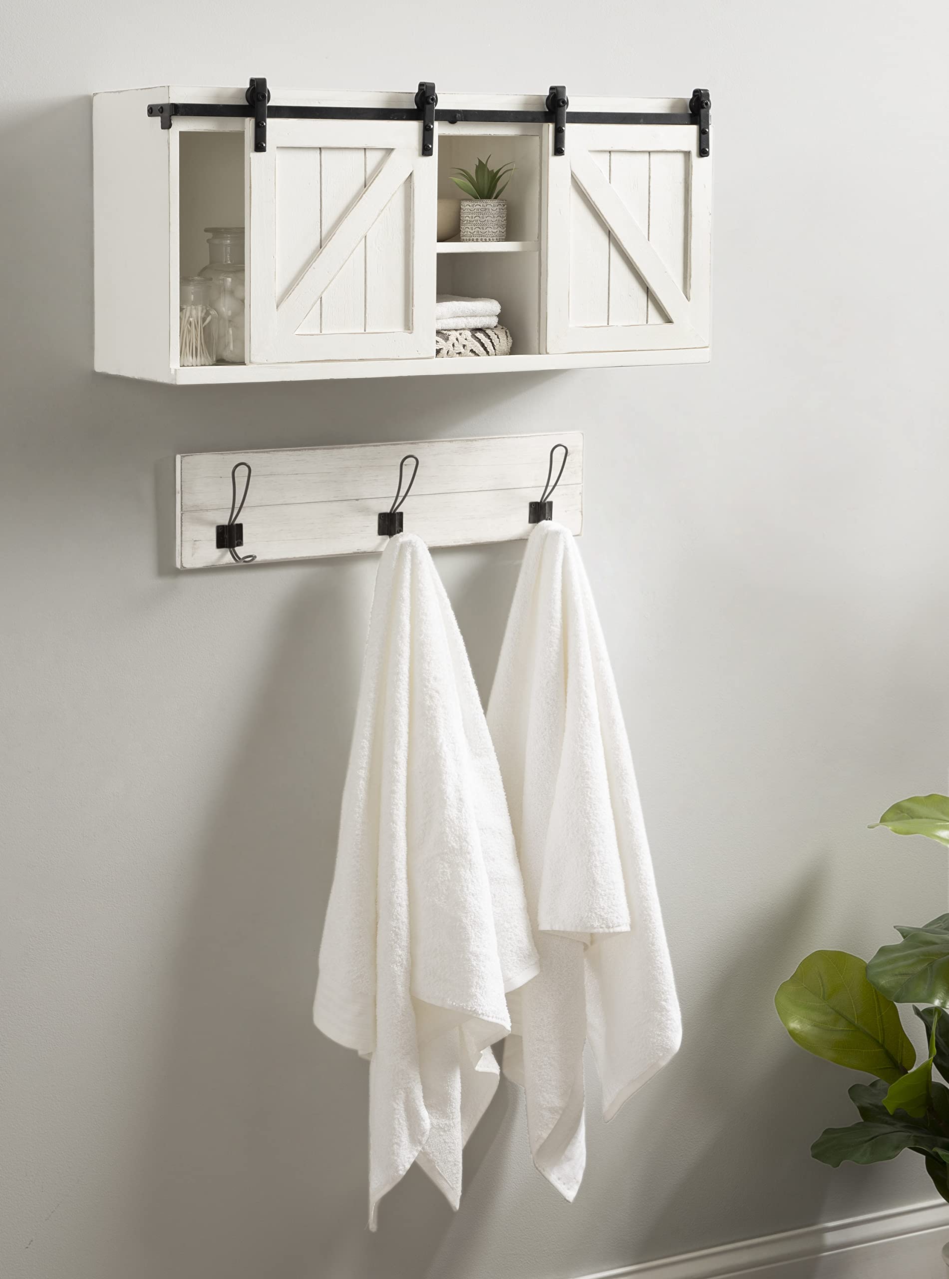 Kate and Laurel Cates Rustic Sliding Door Floating Wall Cabinet - 30