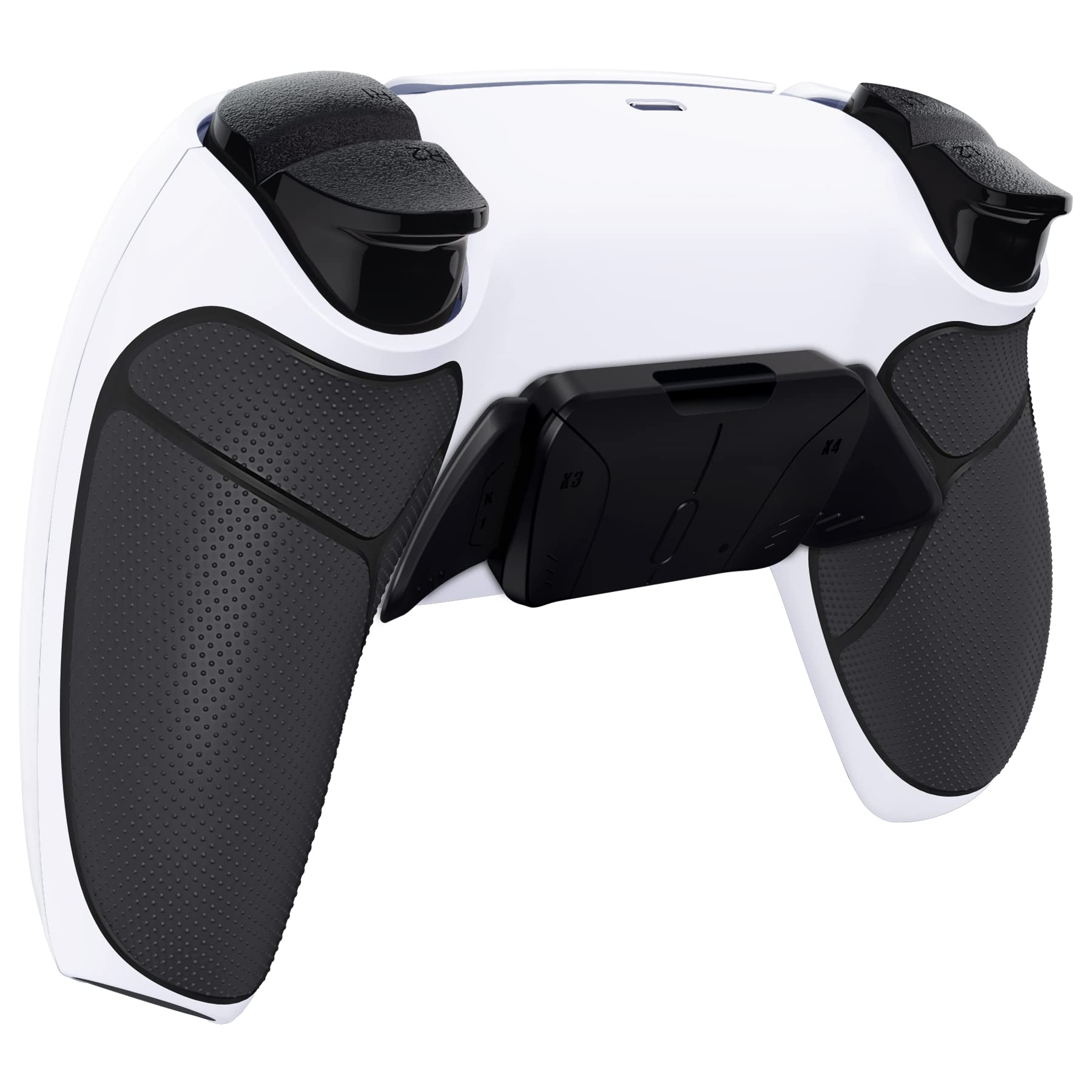 eXtremeRate RISE4 Programmable Remap Kit for PS5 Controller BDM-010/020 - Rubber Grip Cover & 4 Back Buttons Paddle Set - Black - Enhance Gaming Performance for FPS, Racing & Competitive Play