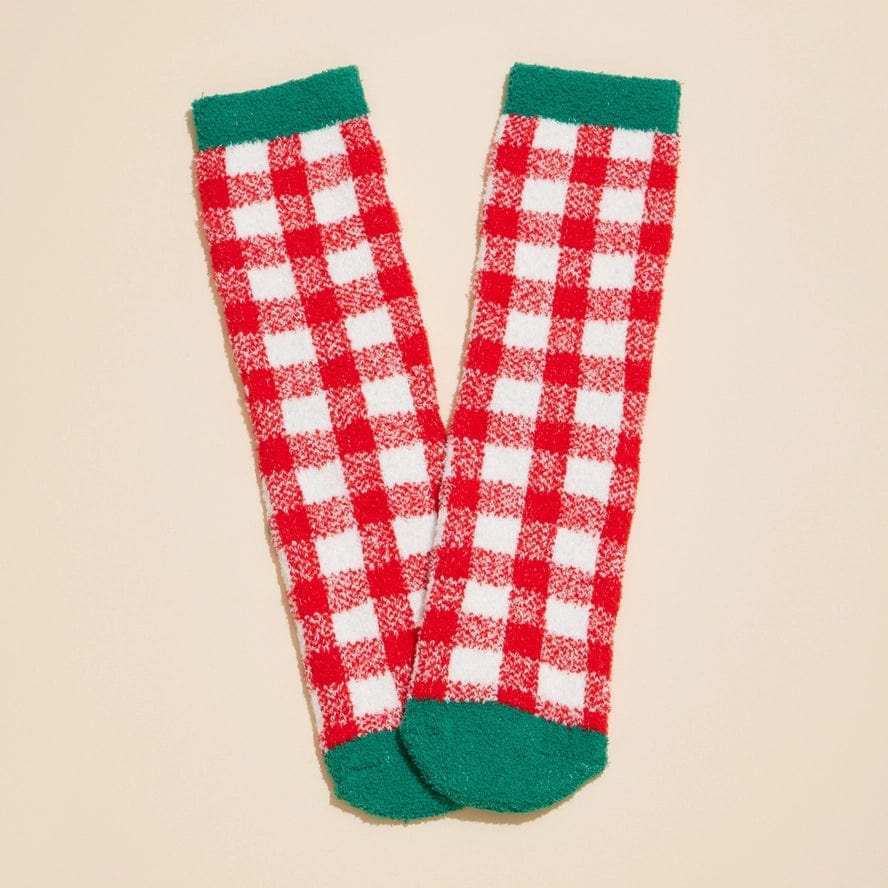 Santa Assorted 4 Pack Fuzzy Socks - Cozy Christmas Holiday Gifts for Women & Men - Perfect for Stocking Stuffers, Winter Warmth & Family Gatherings