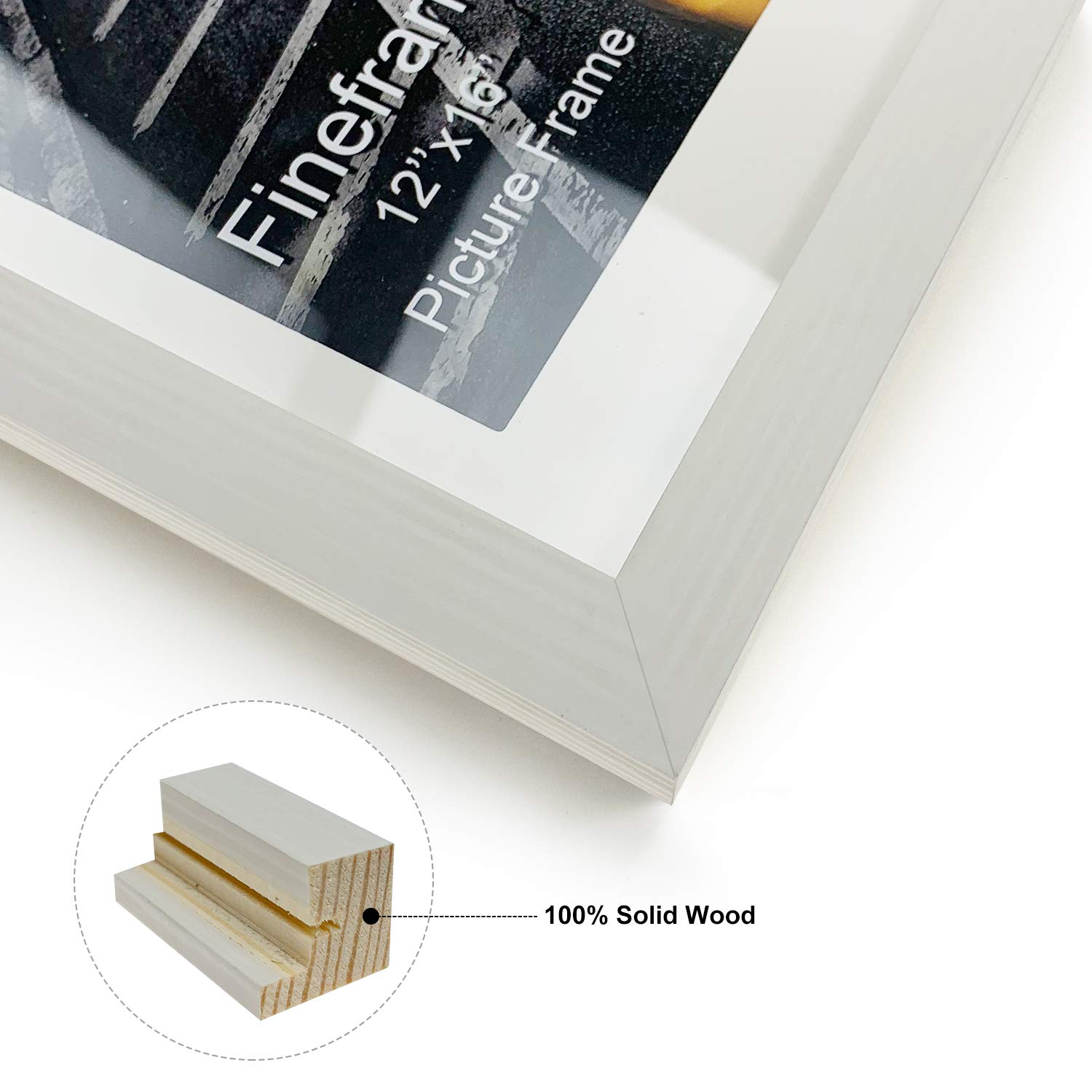 12x16 White Picture Frame - Display 11x14 Photos with Mat or 12x16 Pictures Without Mat - Wall Mount & Tabletop Decor for Living Room, Bedroom, Office & Home Decor - Perfect for Family Photos, Artwork & Wall Display