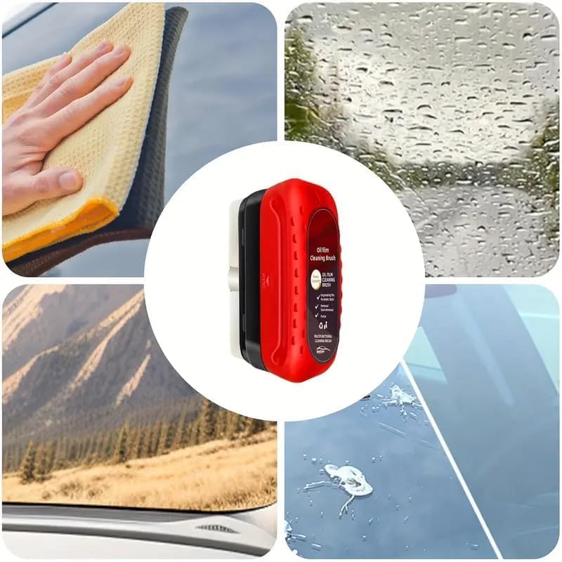 Quincy Car Glass Oil Film Remover - Automotive Window Cleaner Brush for Windshield & Side Mirrors | Effective Oil & Grease Removal | Perfect for Car Detailing & DIY Cleaning