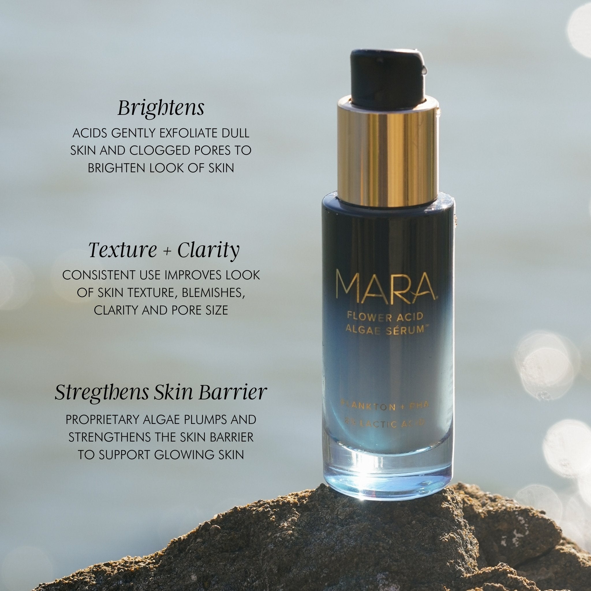 Flower Acid Algae Serum for Face - Brightening & Hydrating Skincare Treatment | Perfect for Night Routine & Anti-Aging Care