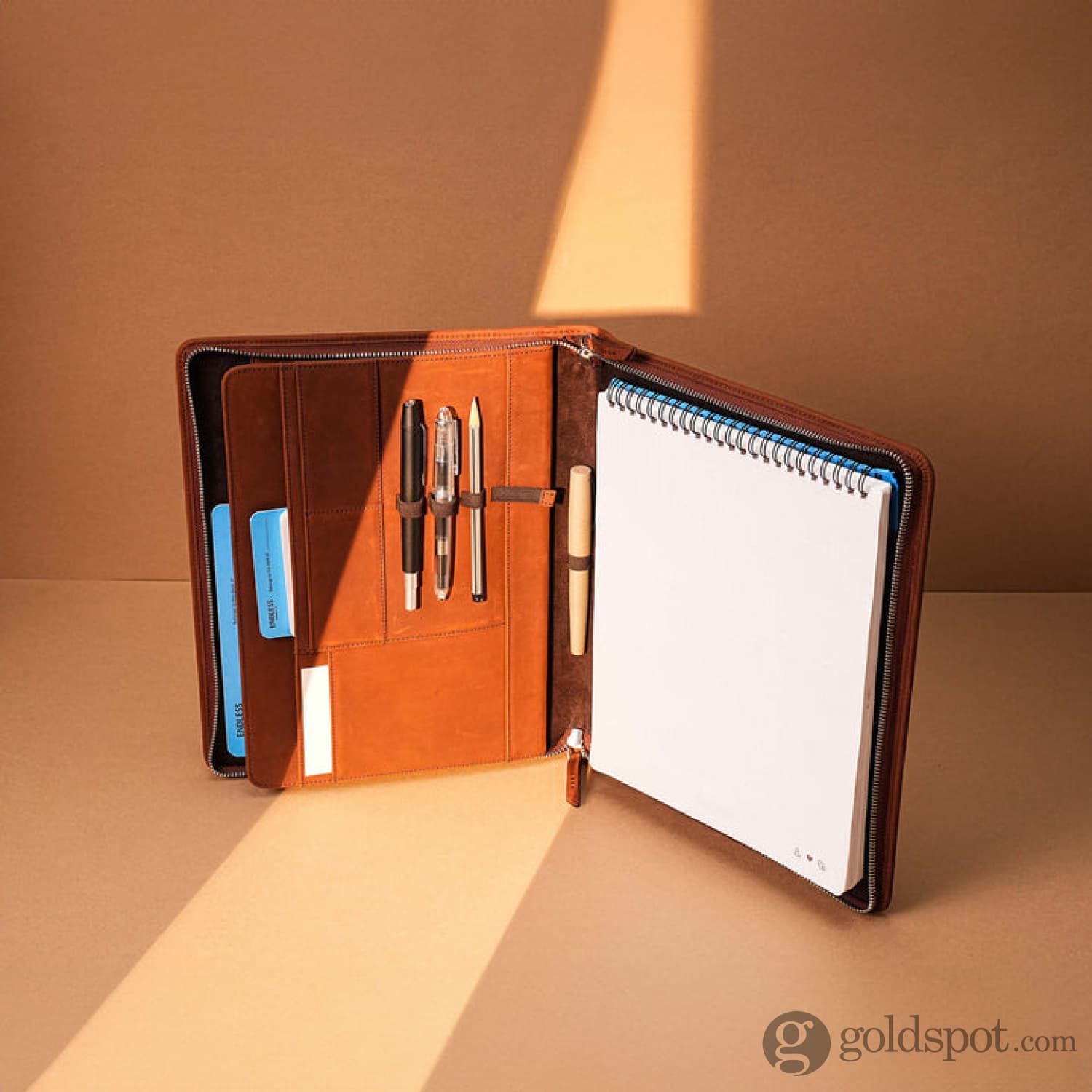 Premium Brown Leather A4 Endless Folio - Elegant Document Holder for Office, Business Meetings & Professional Presentations