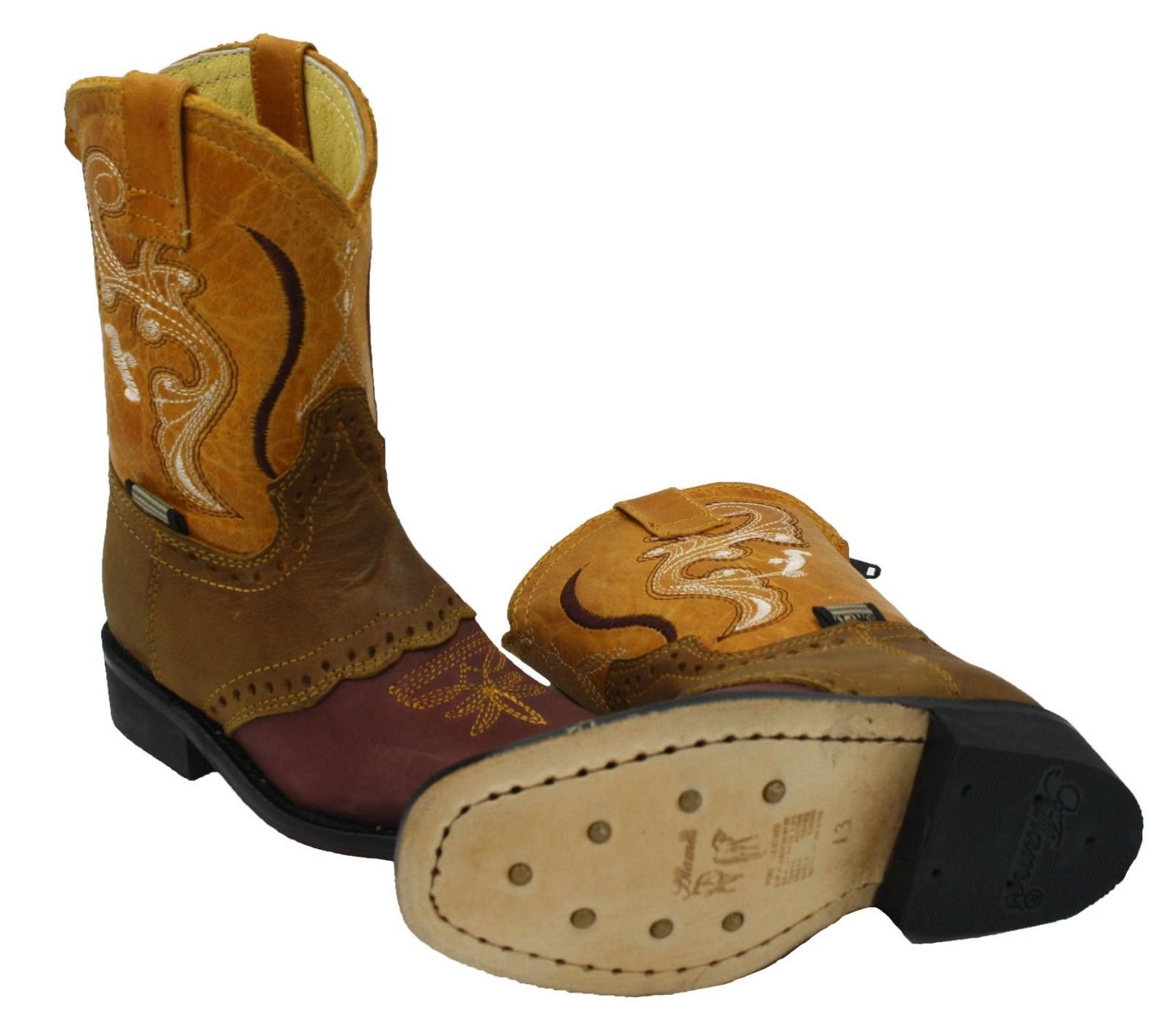 **Kids' Genuine Leather Cowboy Boots for Boys & Toddlers - Animal Print Western Boots for Riding, Parties & Outdoor Play**