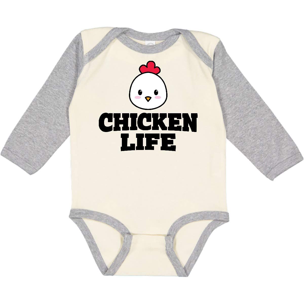 Inktastic Chicken Life Long Sleeve Baby Bodysuit - Cute Farm Animal Onesie for Newborns & Infants - Perfect for Playtime, Photo Shoots & Everyday Wear