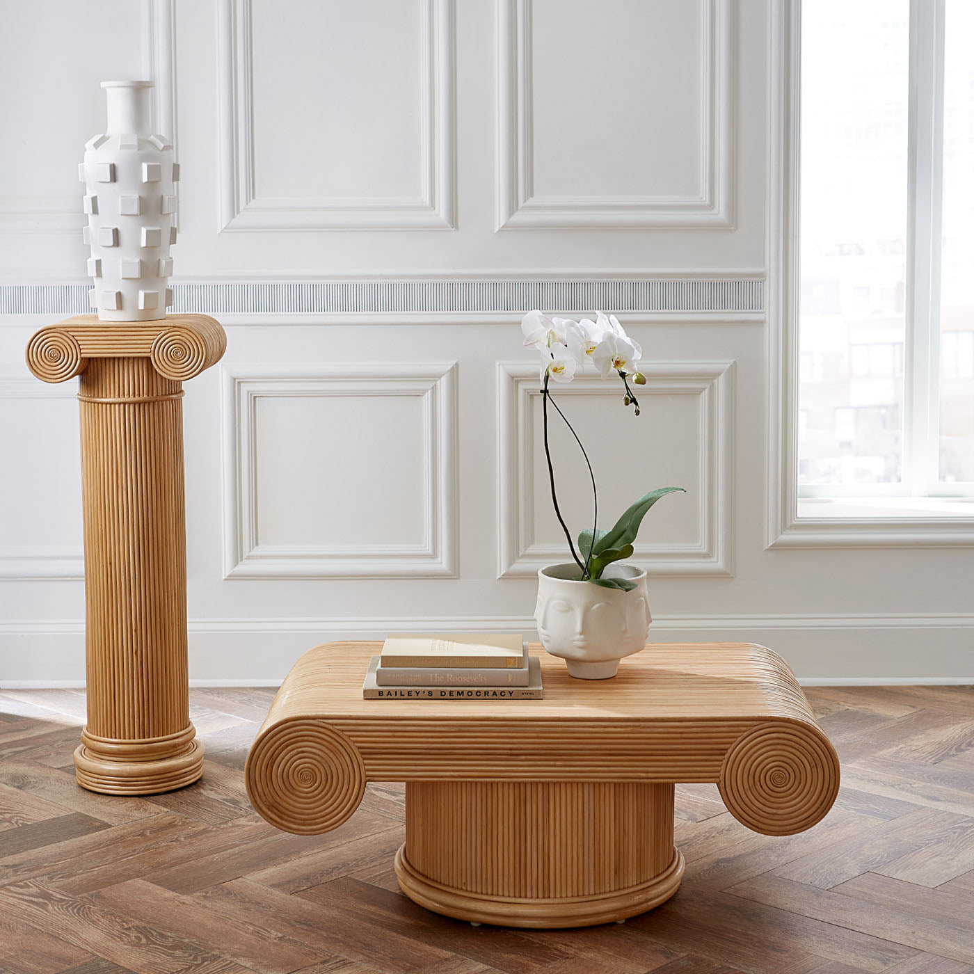Riviera Capital Pedestal - Elegant Home Decor Pedestal Stand for Displaying Art, Sculptures & Collectibles | Perfect for Living Room, Entryway & Office Decor