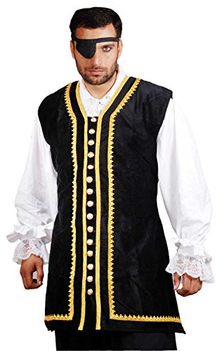 Vest Only: Black With Gold Lace