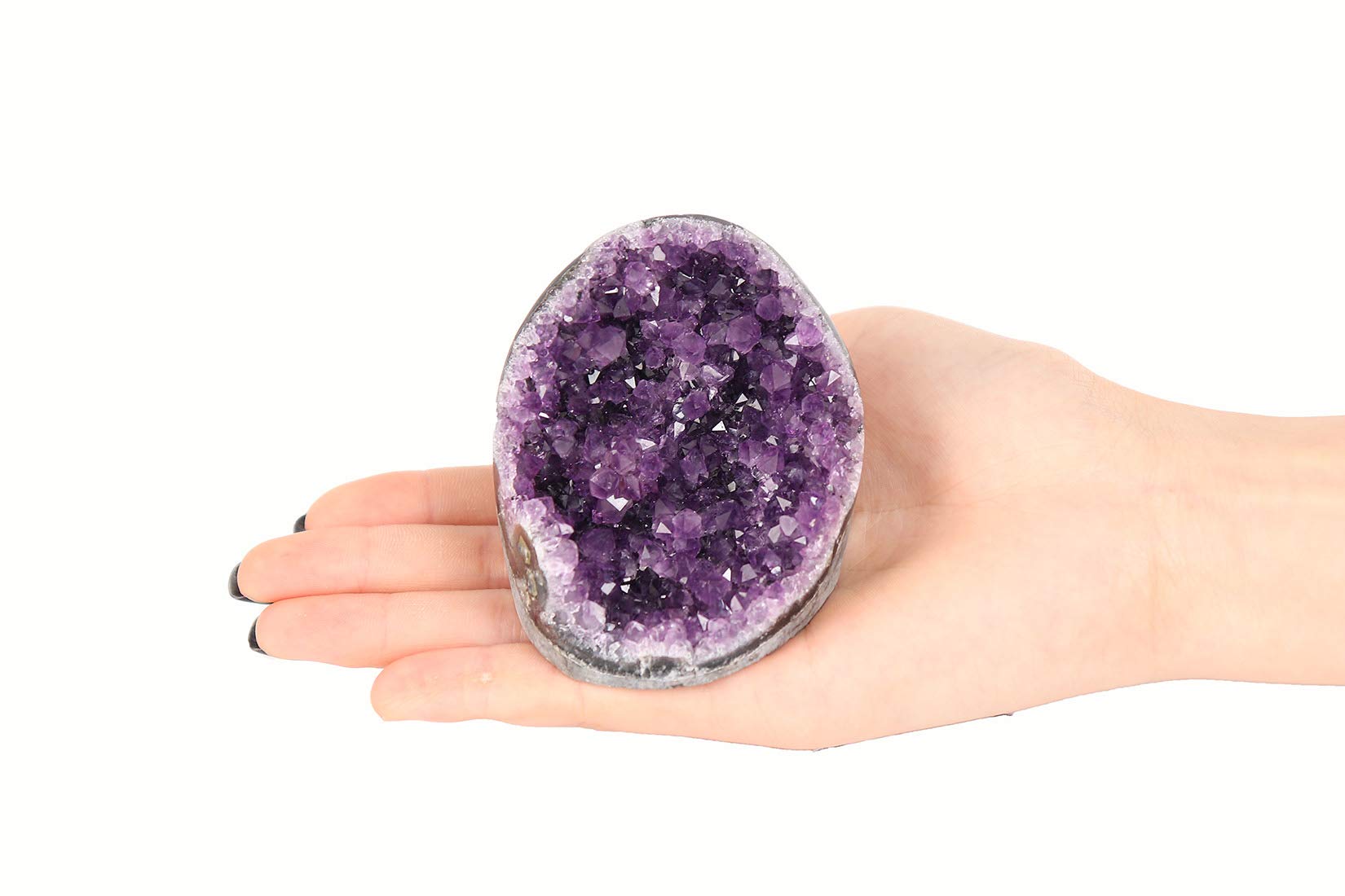 Natural Deep Purple Uruguay Amethyst Crystal Clusters - Raw Amethyst Geode Quartz Mineral Specimen for Home Decor, Meditation & Healing Crystals Collection