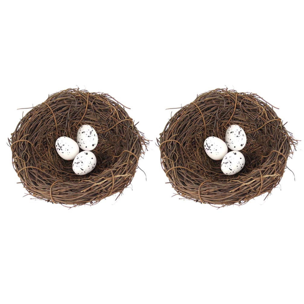 24pcs Artificial Easter Bird Nests with Eggs - Realistic Simulation Bird Nest Decorations for Easter Home Decor, Spring Centerpiece, and Party Table Settings