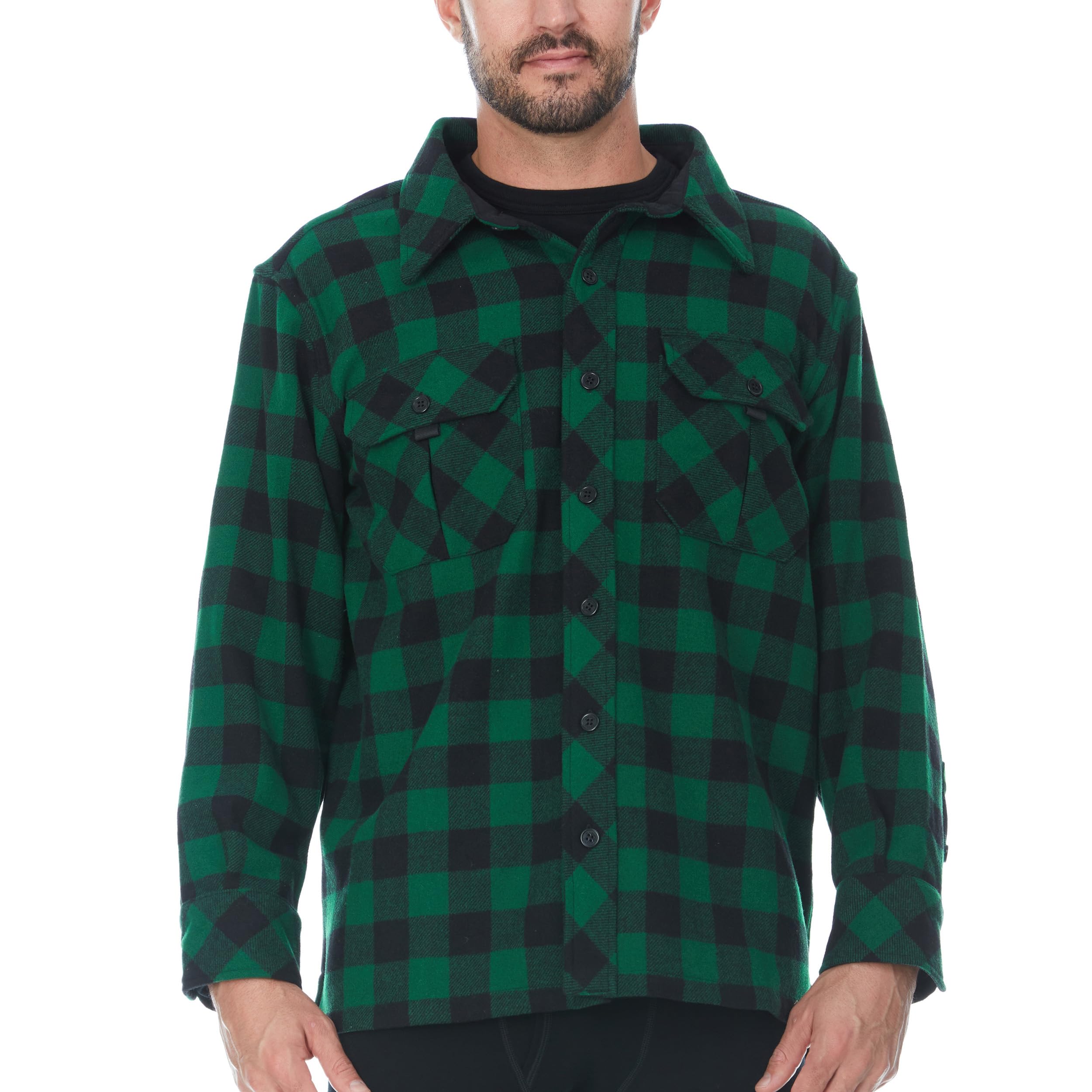 Men's Heavyweight Wool Guide Shirt - 80% Wool Hunting & Work Shirt - Durable Outdoor Jacket for Hunting, Hiking & Camping