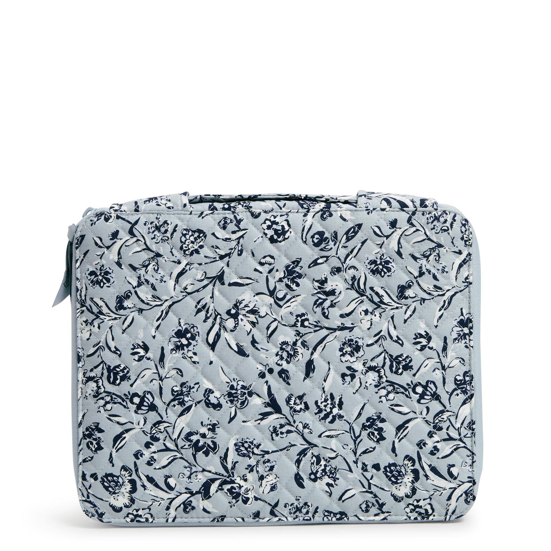 Vera Bradley Women's Recycled Cotton Tablet Organizer - Perennials Gray, One Size | Perfect for iPad, Kindle & Travel Accessories | Work, School & Commute Essential