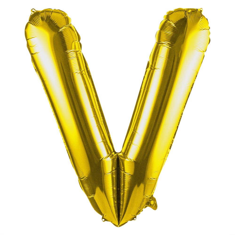 Balloonify Gold Mylar Letter V Balloon - 40 Inch Large Foil Alphabet Balloon for Birthday Party Decorations, Wedding, Anniversary & Baby Shower Events