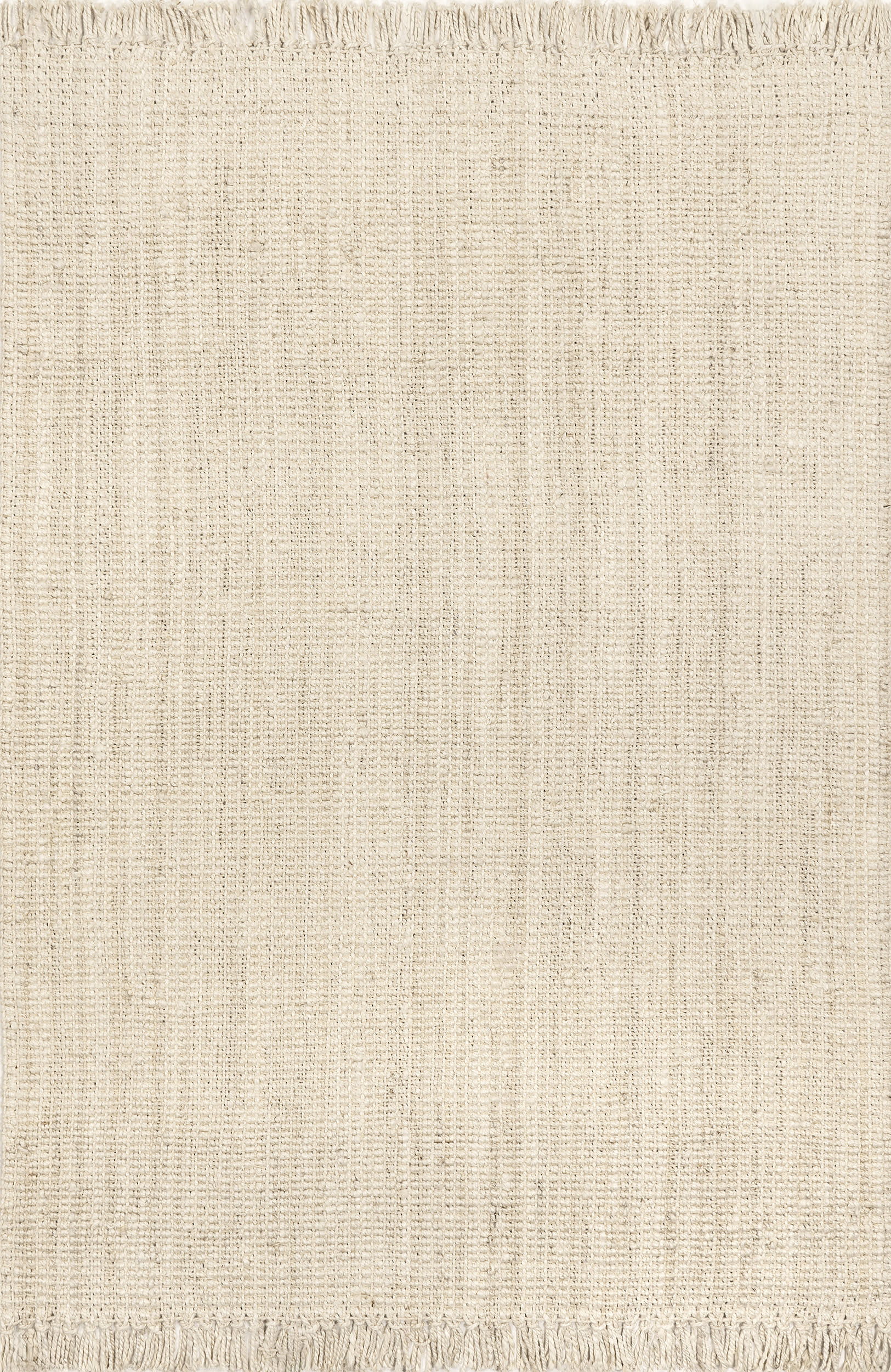 Chunky Jute Tasseled Rug - Natural Off White Bohemian Style Area Rug for Living Room, Bedroom, Nursery - Soft & Durable Handwoven Home Decor