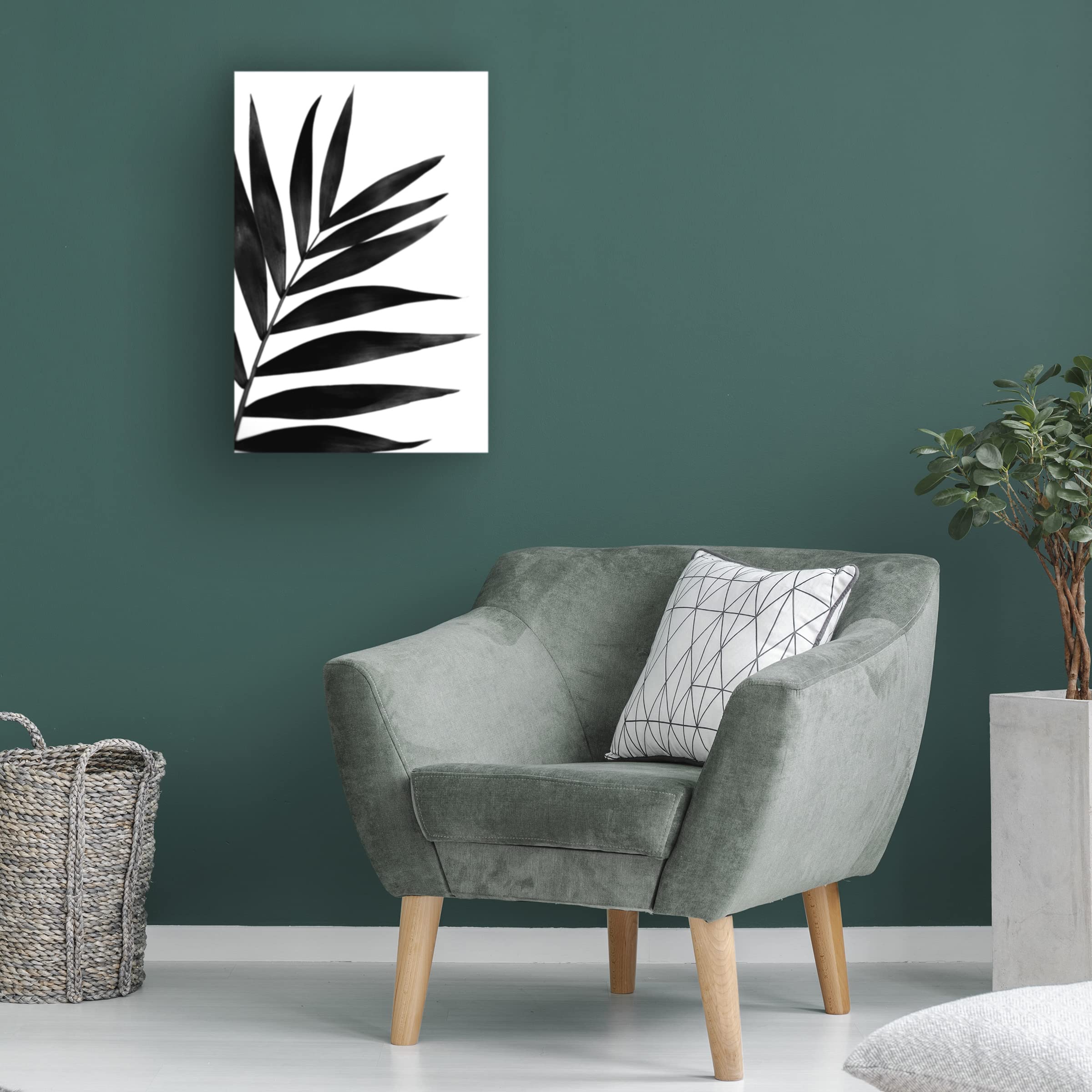 Renee W Stramel 'Black Palms I' Canvas Wall Art Print - Tropical Beach Decor for Living Room, Bedroom & Office - Modern Botanical Painting by Trademark Fine Art