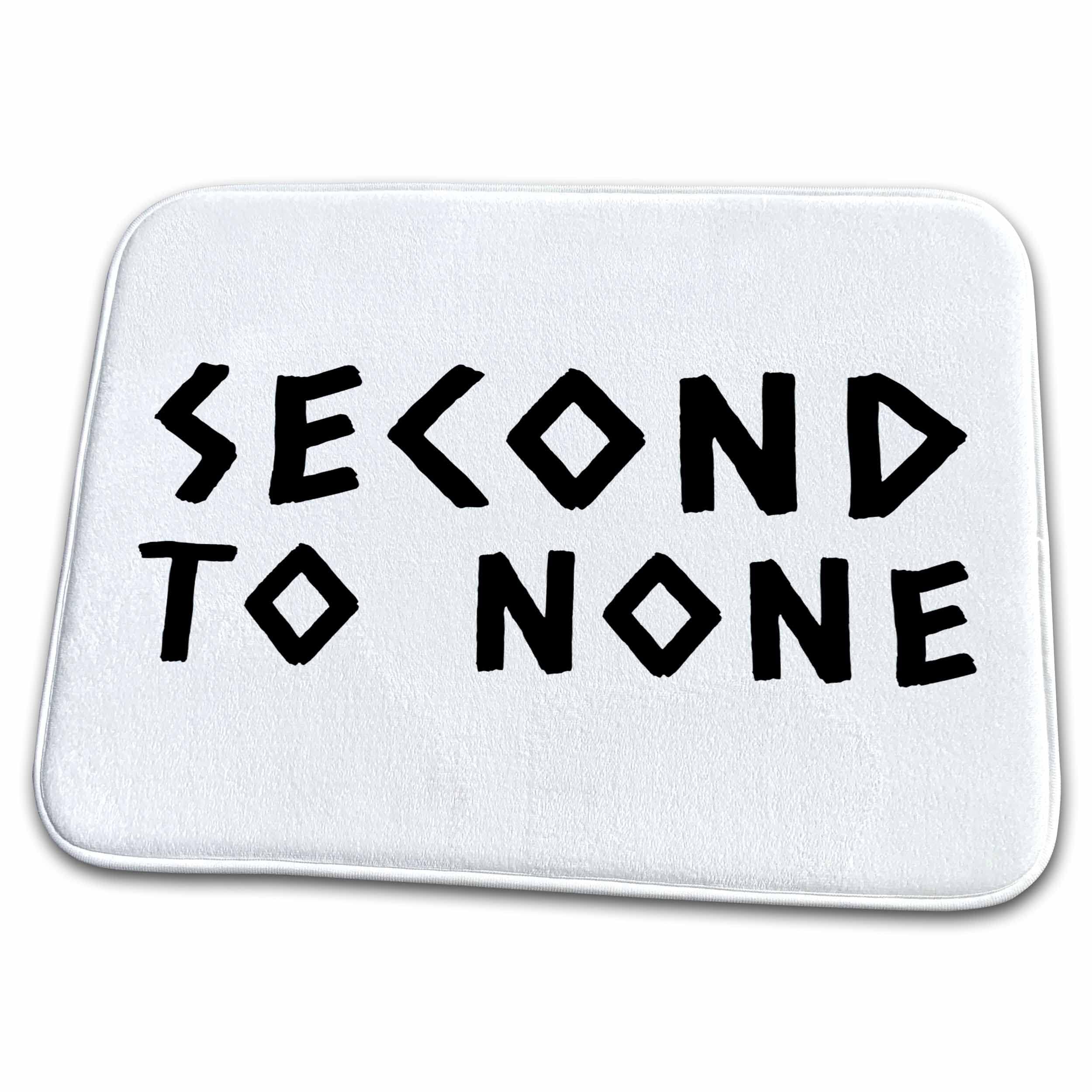3dRose 'Second to None' Stylized Black Text Bathroom Rug Mat - Non-Slip Absorbent Bath Mat for Bathroom Floor, Shower & Vanity Area (rug-283919-1)