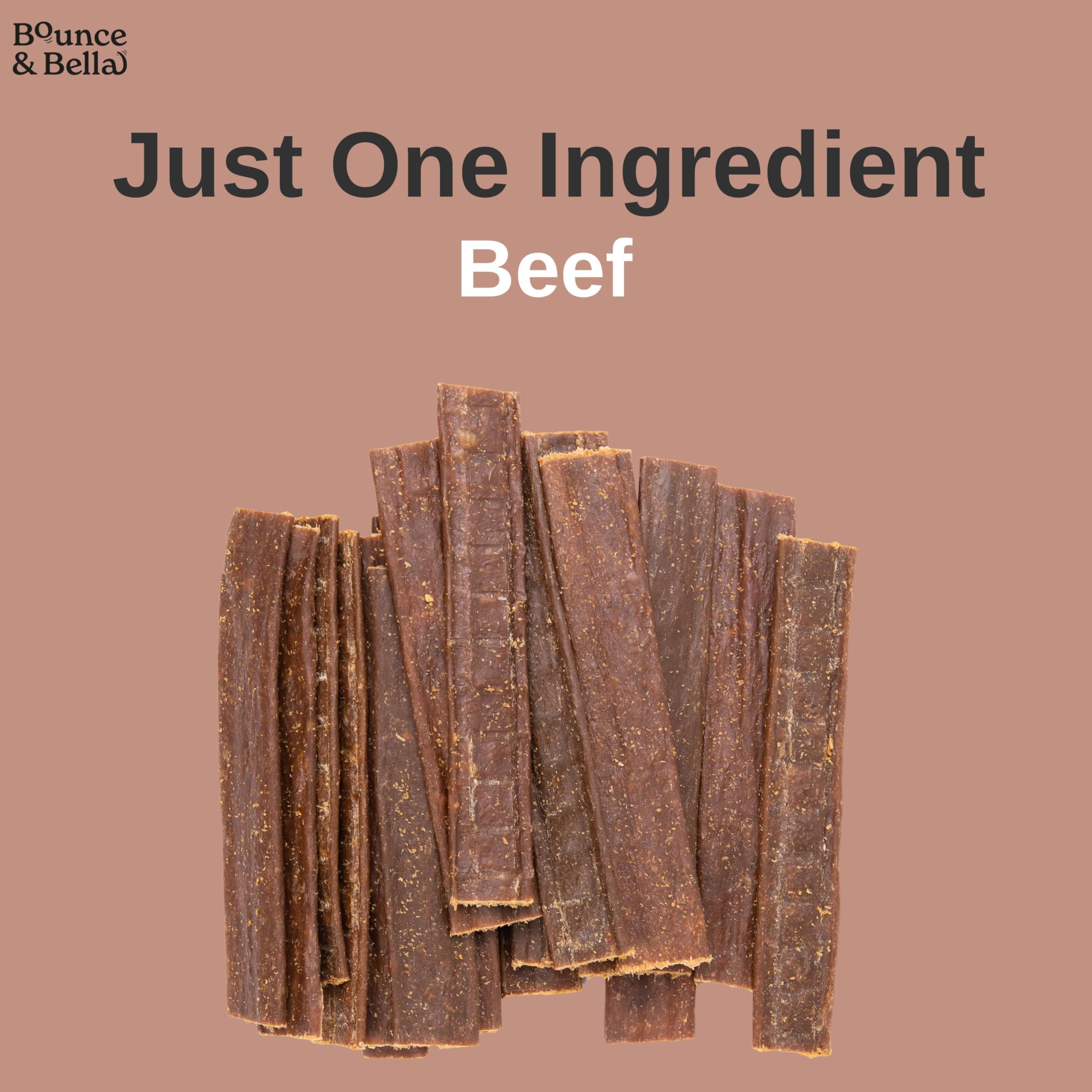 Bounce and Bella 100% Pure Beef Air-Dried Dog Treats - Single Ingredient Natural Chews for Dogs & Puppies - Healthy Crunchy Training Snacks (100g) - Perfect for Training, Rewards & Dental Health