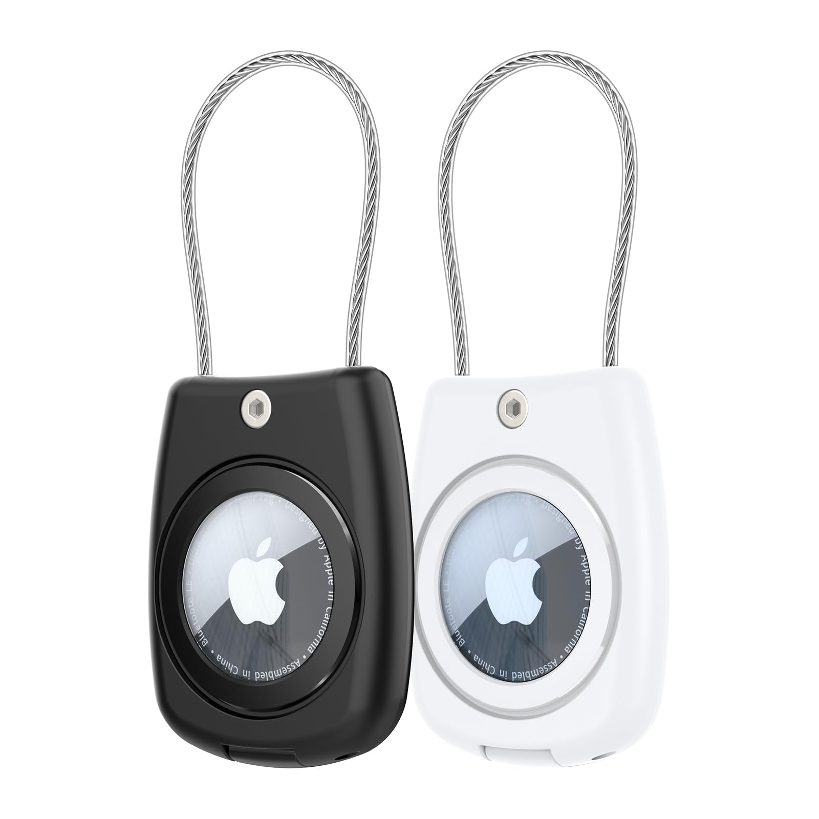SPGUARD 2 Pack Waterproof AirTag Keychain Holder Case - Compatible with Apple AirTag, Secure Key Ring Holder, Lightweight & Anti-Scratch Protective Cover for Keys, Pets, Luggage - Perfect for Travel, Daily Use & Pet Tracking