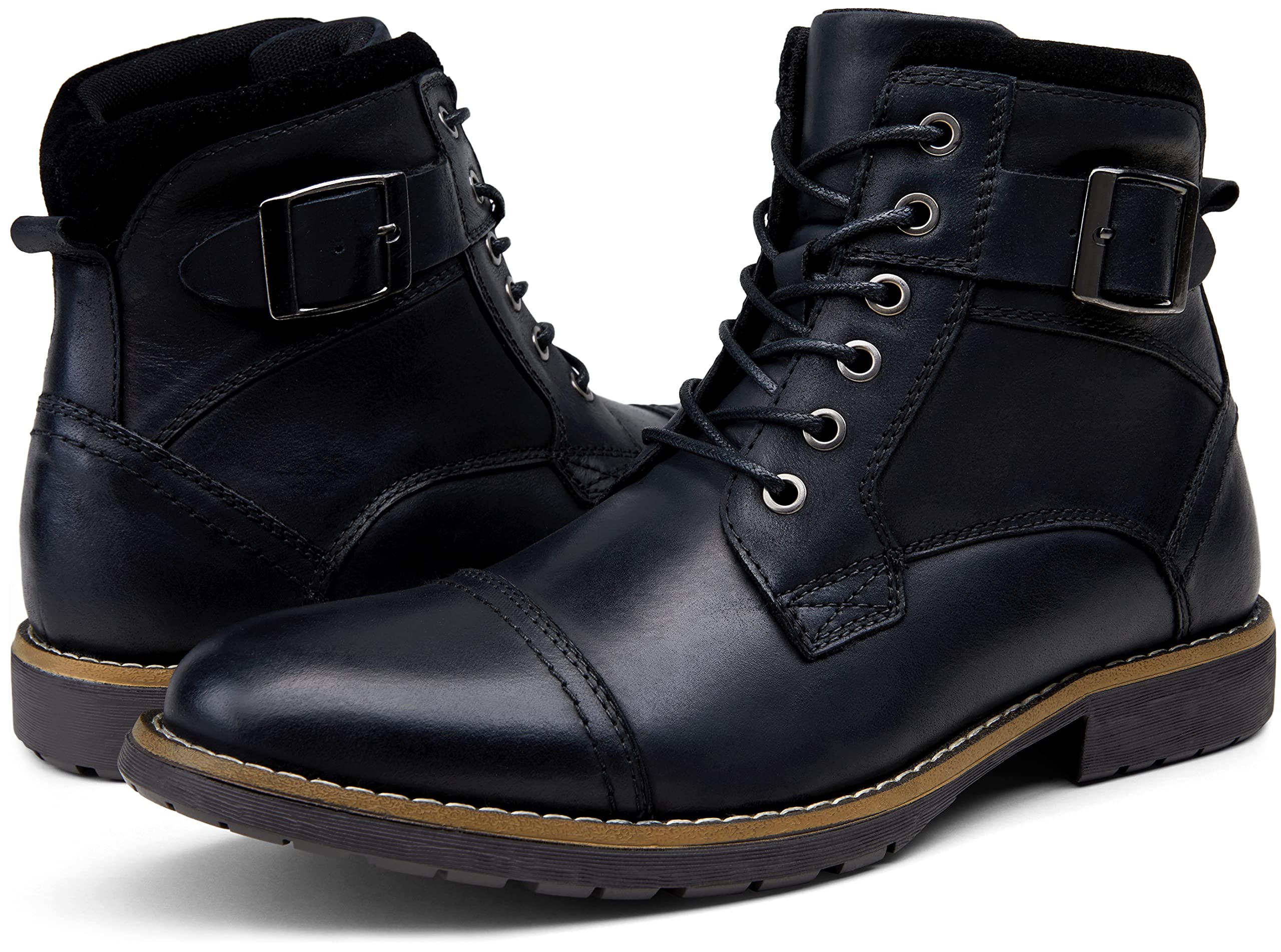 Vostey Men's Casual Motorcycle Combat Ankle Dress Boots - Stylish & Durable Footwear for Outdoor Adventures, Riding & Everyday Wear