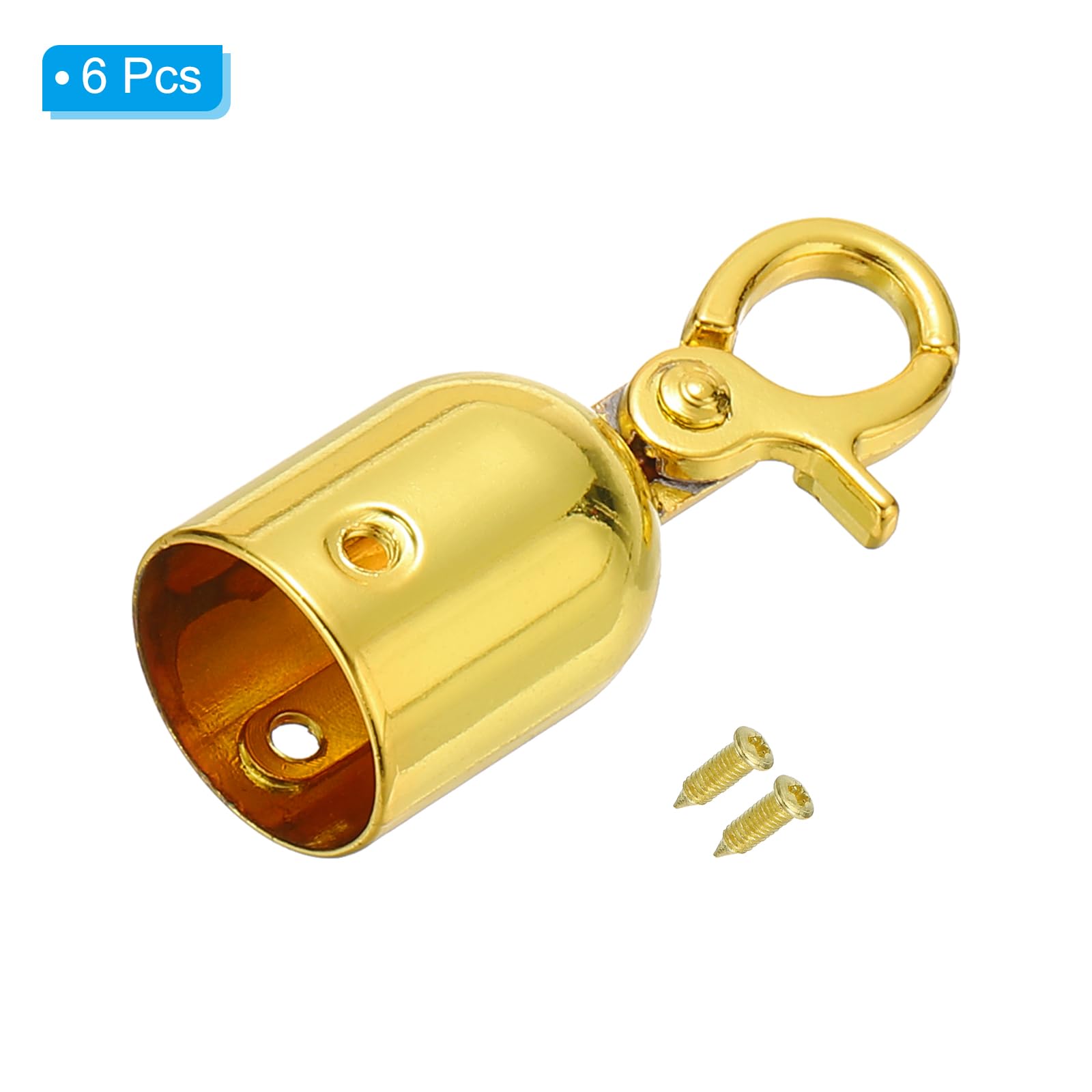 Golden Stanchion Rope End Stoppers 6-Pack - Crowd Control & Queue Dividers for Events