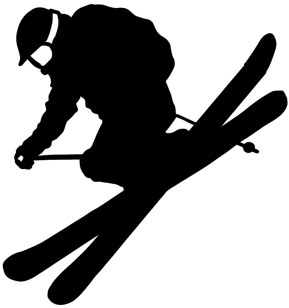 hBARSCI Freestyle Skier Decal - 5 Inch Black Vinyl Sticker for Cars, Trucks, Windows, Laptops & Tablets - Durable 2.5mil Outdoor-Grade Vinyl - Perfect for Sports Enthusiasts & Adventure Lovers