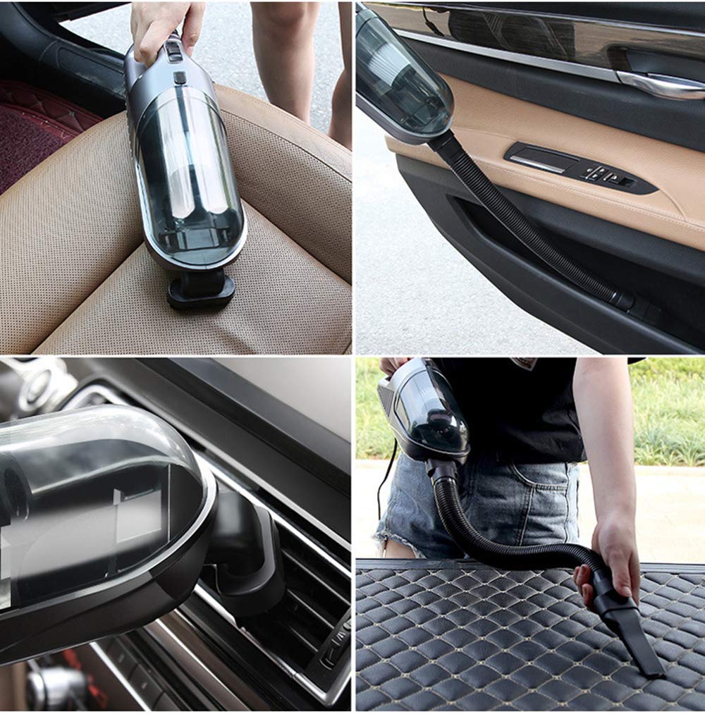 12V 120W High Power Car Vacuum Cleaner with 5000Pa Strong Suction - Portable Handheld Auto Vacuum with 360° Cyclonic Design & 4.5M Cord - Perfect for Car Detailing, Pet Hair Removal, and Home Cleaning (White)