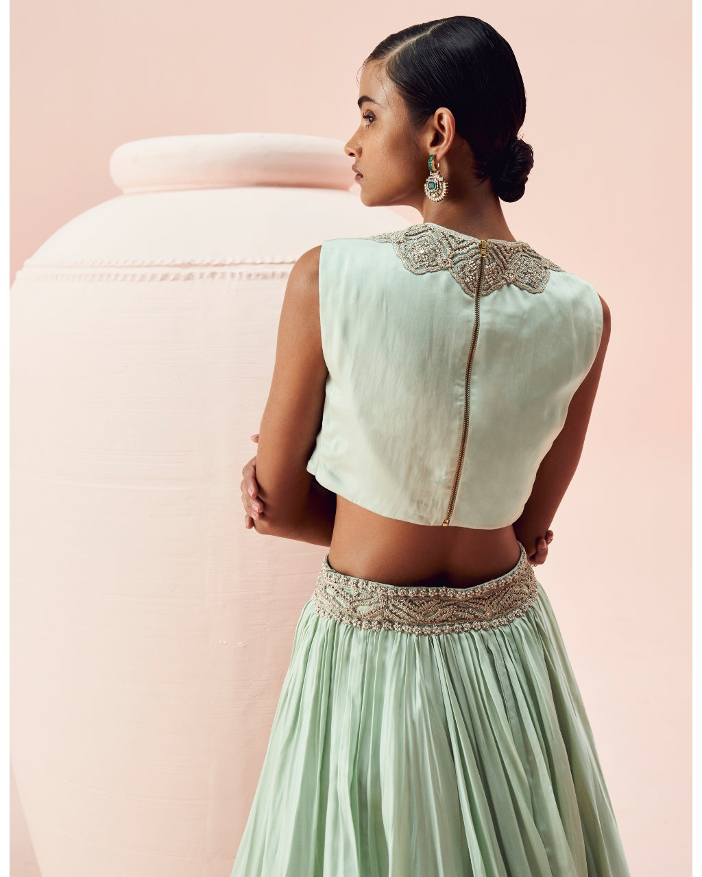 Elegant Aqua Blue Lehenga and Cape Set for Women - Perfect for Weddings, Parties, and Festive Occasions