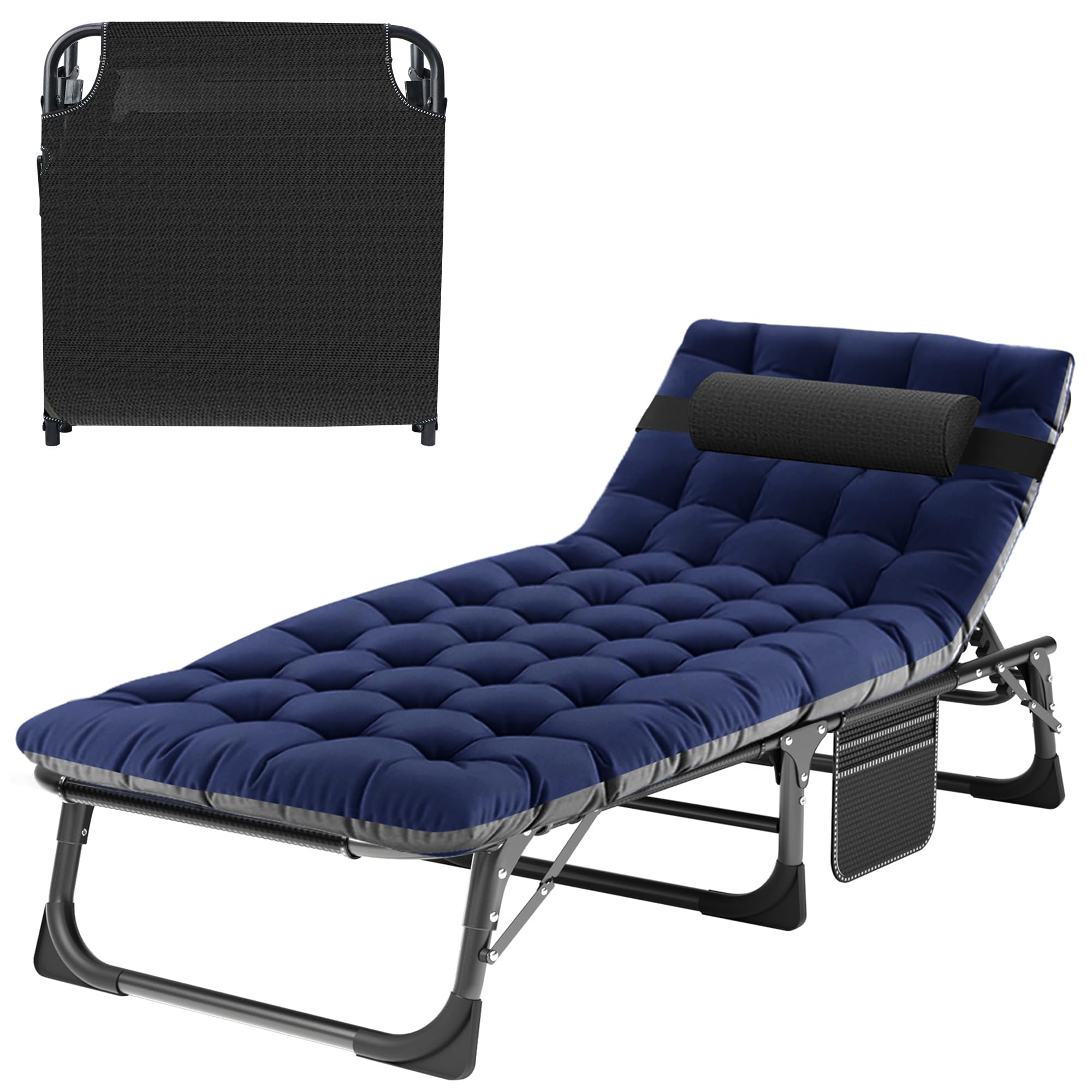 ABORON Heavy Duty 1200D Foldable Camping Cot for Adults - 500lb Capacity Double Layer Sleeping Cot with Mattress & Carrying Bag - Perfect for Camping, Guest Bed, Outdoor Adventures & Emergency Use