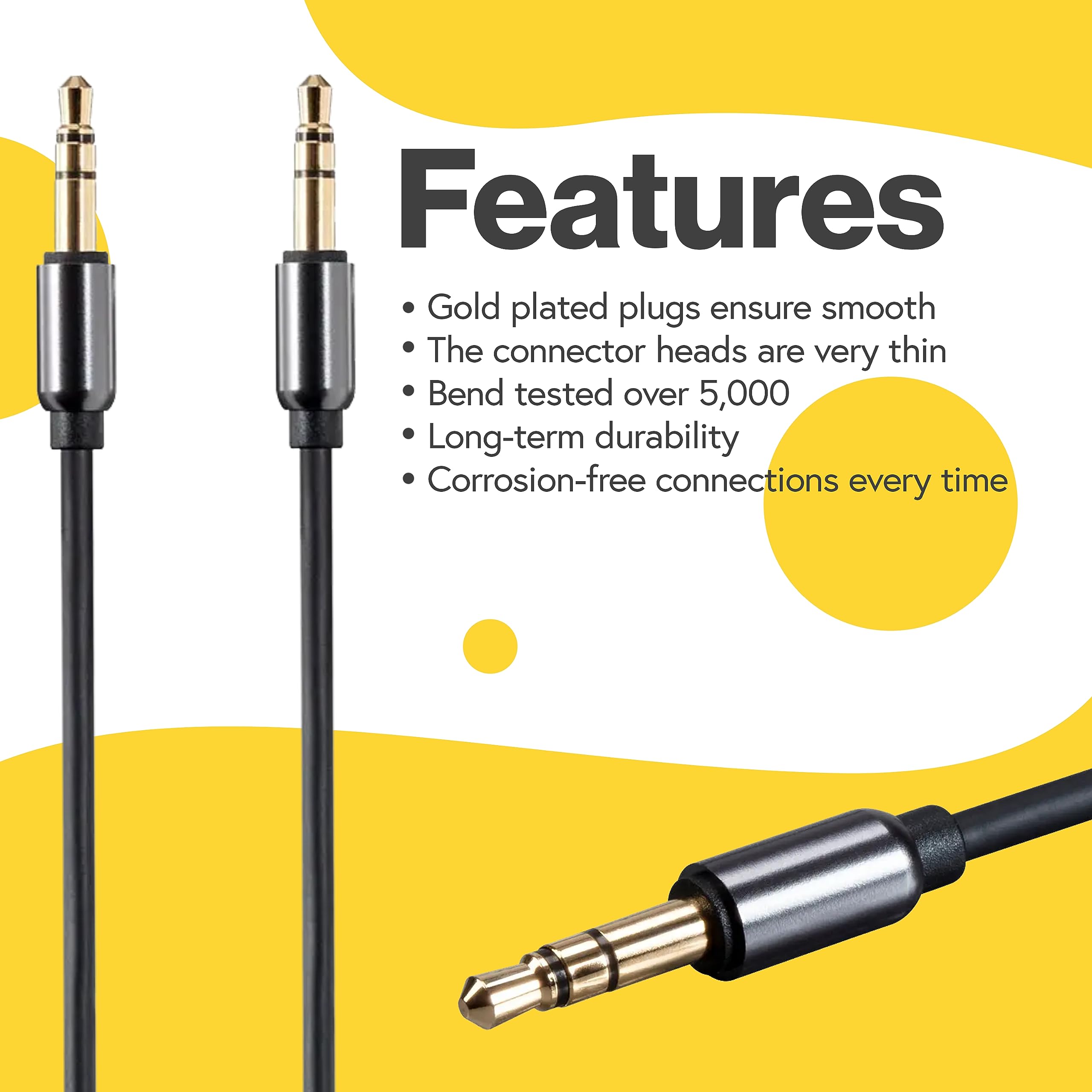 BRENDAZ 3.5mm TRS Stereo Audio Aux Cable (6 Feet) - Compatible with Bose A20 Headset, Bass Module 500, Headphones & Speakers - Perfect for Home Audio, Gaming, Car Stereo & Mobile Devices