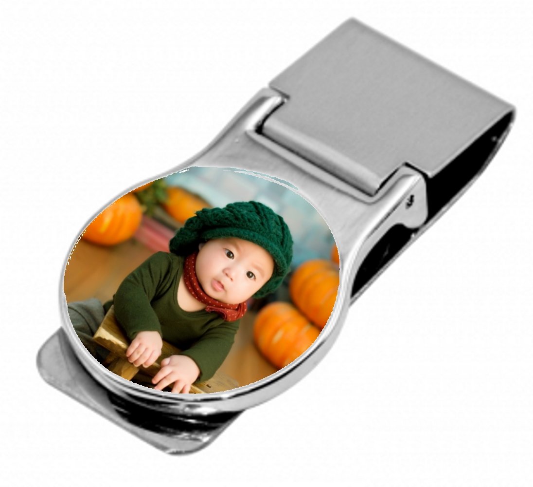 Personalized Photo Money Clip - Custom Stainless Steel Cash Clip with Gift Box - Perfect for Weddings, Gifts & Everyday Carry (Round Design)