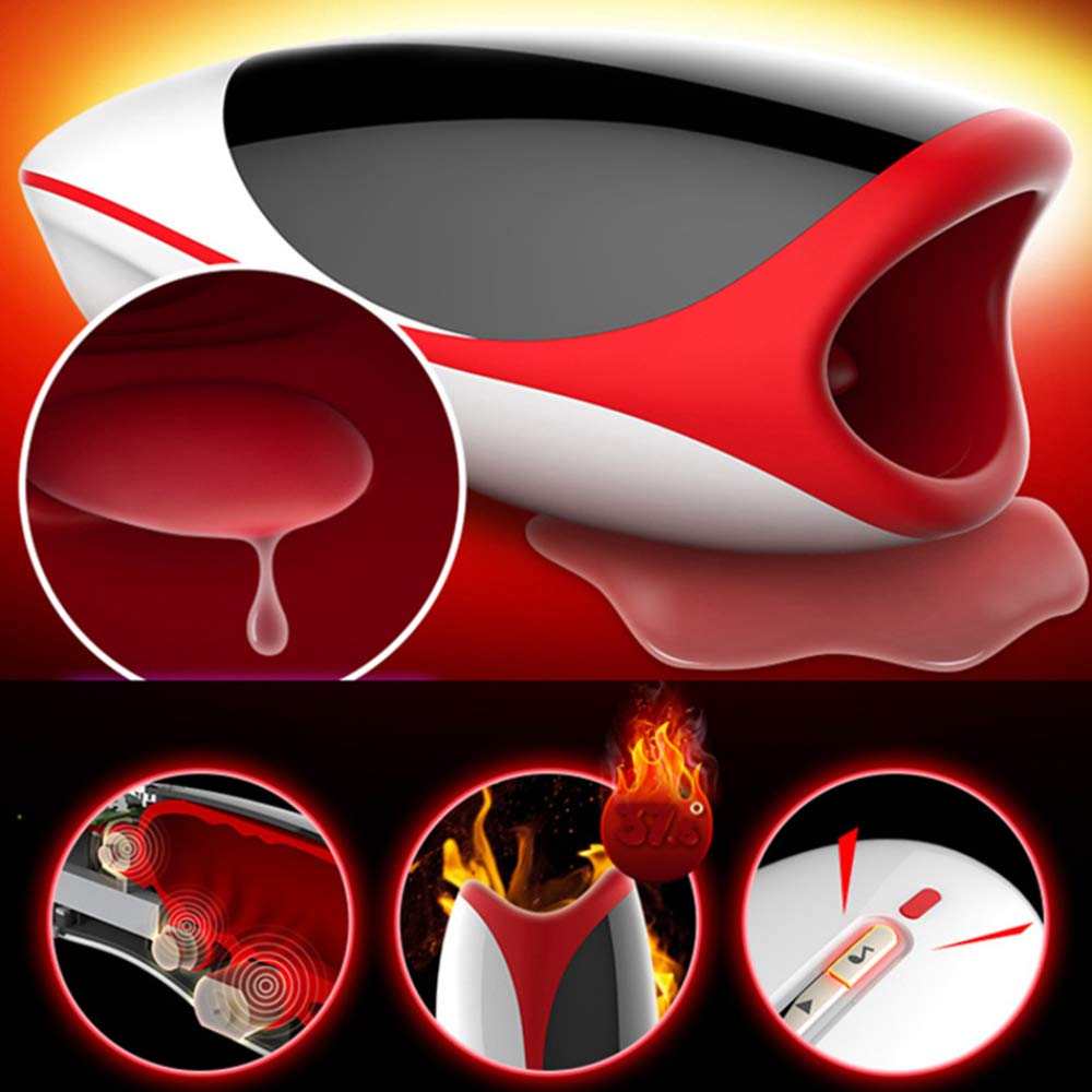 Intelligent Heating Deep Throat Oral Stimulator for Men - Tongue & Lip Sucking Device for Enhanced Pleasure - Perfect for Couples Play & Solo Use