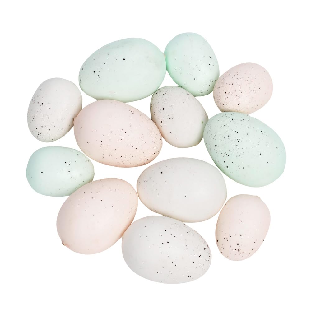 Pastel Speckled Easter Faux Eggs - 36pc Craft Package for DIY Decor