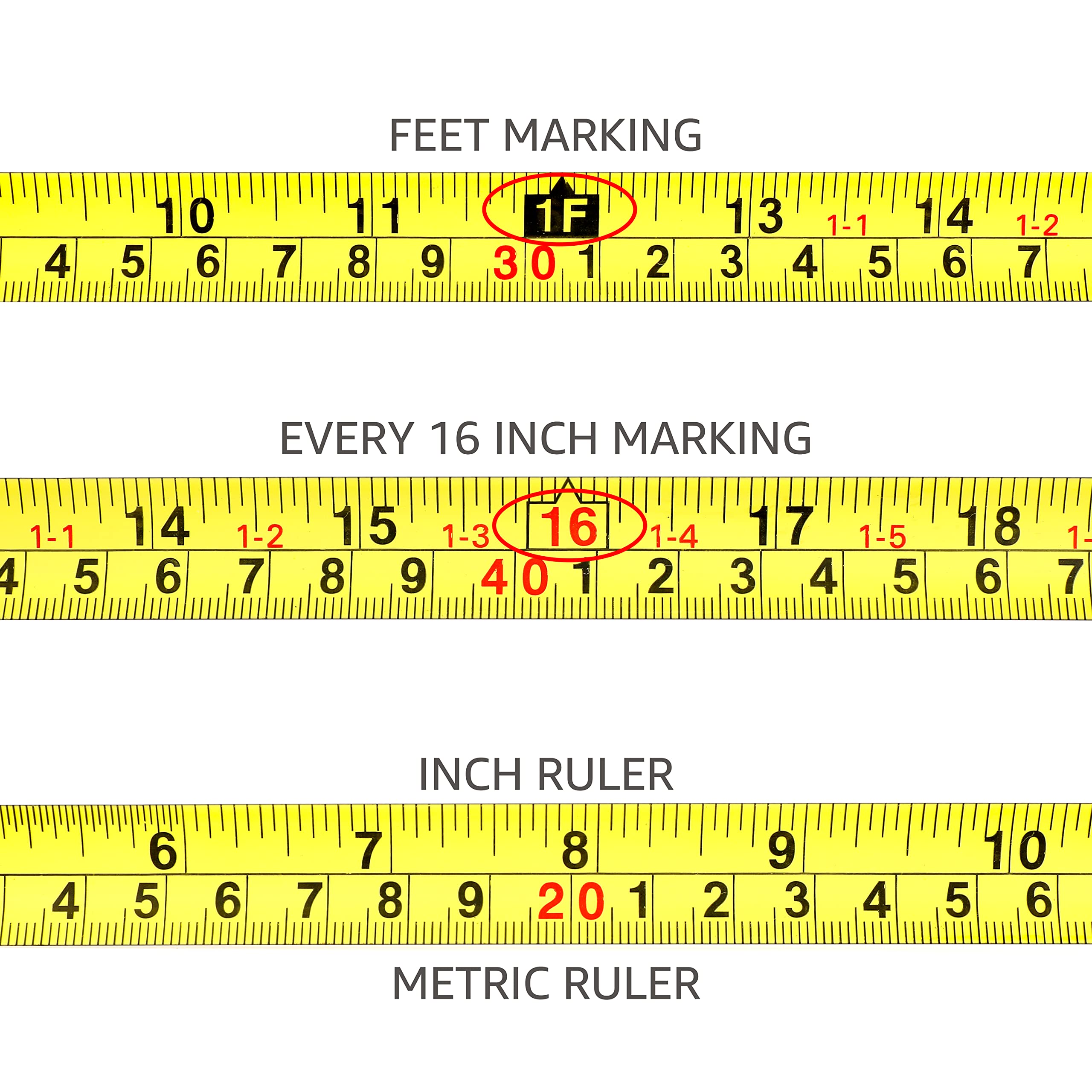 Amazon Basics 16-Foot Pink Tape Measure - Retractable, Durable & Easy to Read - Perfect for DIY Projects, Home Improvement & Crafting