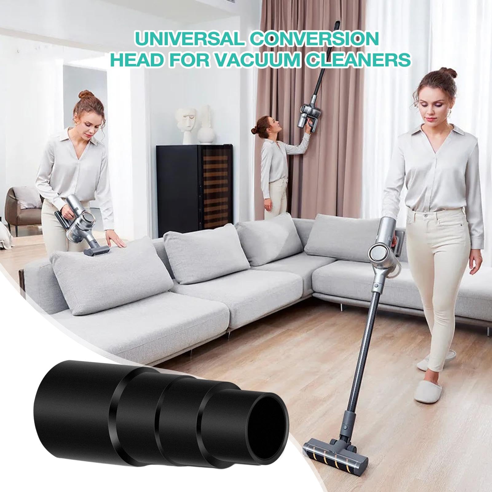**4-Layer Vacuum Hose Reducer Adapter Kit - Professional Dust Hose Port Converter for Wet/Dry Vacuums | Compatible with Most Vacuum Cleaners | Perfect for Home Cleaning, Garage, Workshop & Car Detailing**