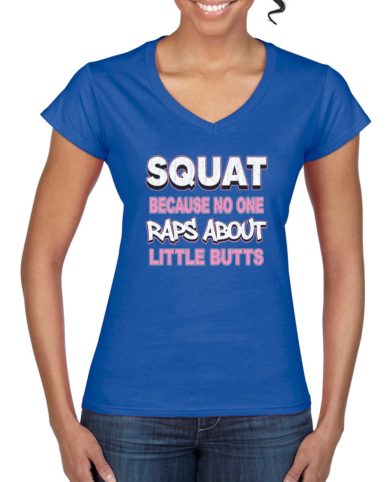 Women's Gym Workout V-Neck Tee - Squat Motivational Fitness Shirt for Women - Perfect for Weightlifting, CrossFit & Gym Training