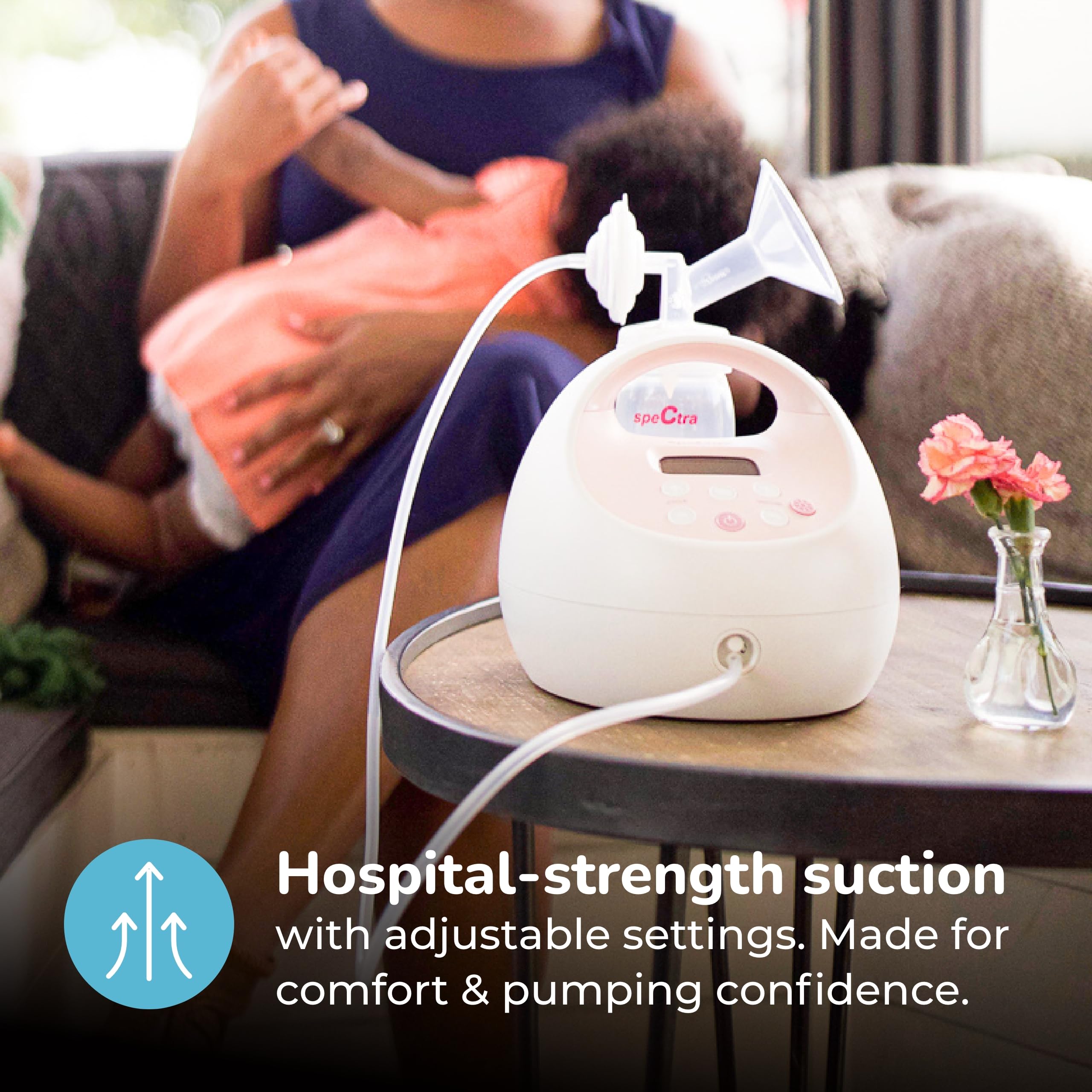 Spectra S2 Plus Premier Electric Breast Pump with 28mm Flange - Hospital-Grade Double Breast Pump with Grey Tote & Premium Accessory Kit - Perfect for Working Moms & Nighttime Feeding