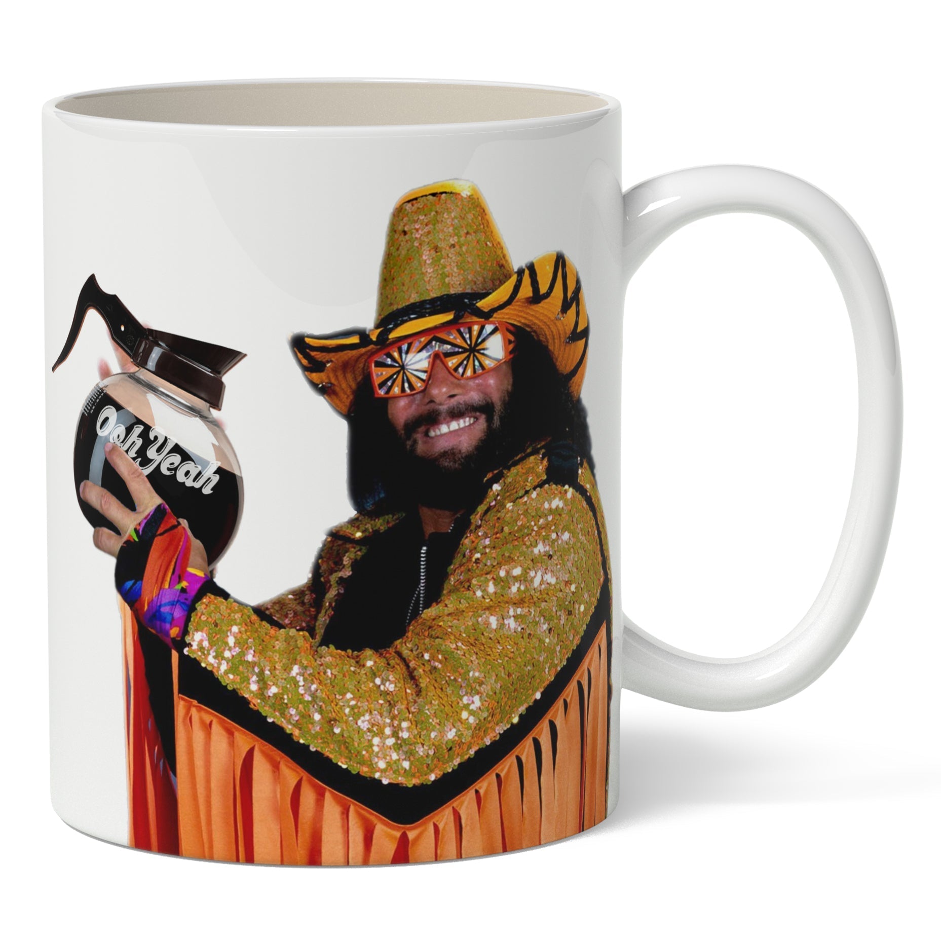 Macho Man Ooh Yeah Coffee Mug - Funny Novelty Gift for Men, Dad, Husband - Perfect for Office, Home & Gym Use