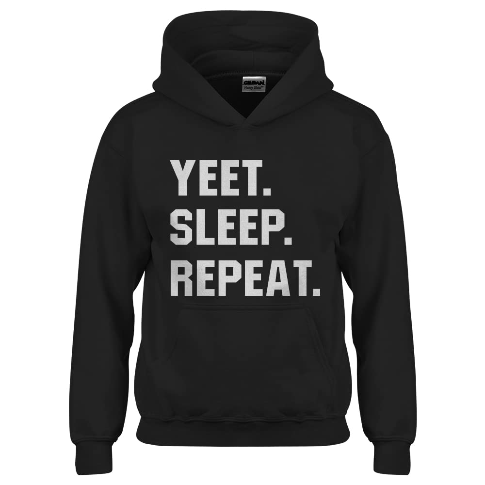 Indica Plateau 'Yeet Sleep Repeat' Youth Unisex Hoodie - Trendy Streetwear for Teens & Young Adults | Perfect for Casual Wear, Gym, and College Campus Fashion