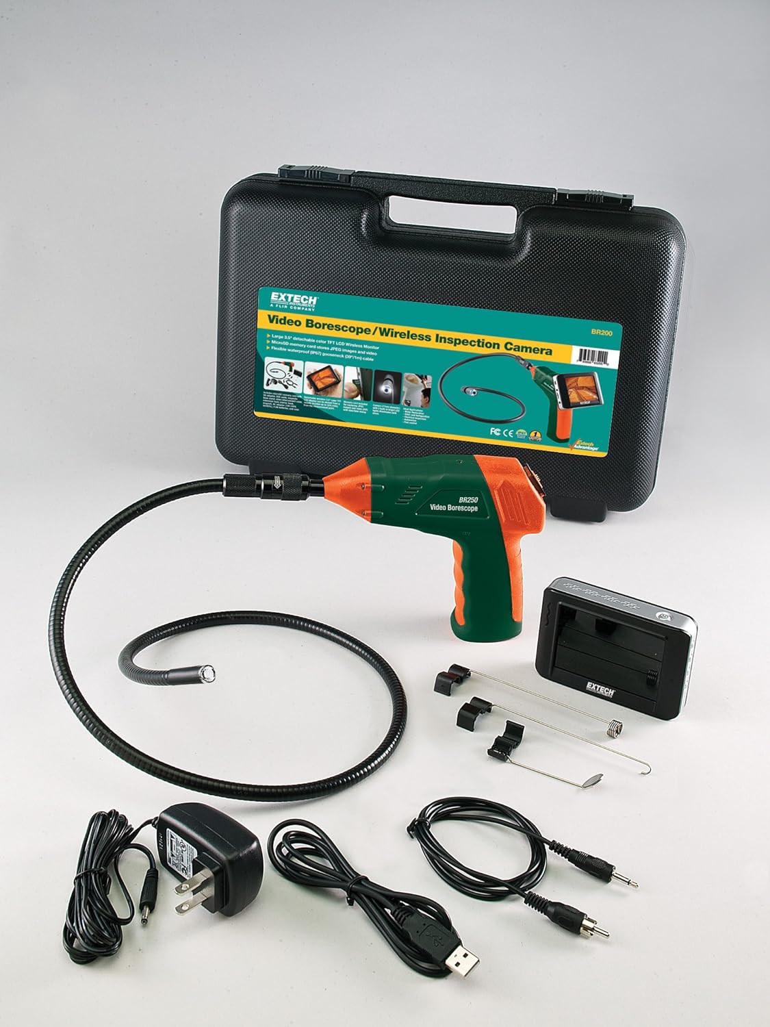 Extech BR250 Wireless Video Borescope - 9mm Diameter Inspection Camera with HD Resolution | Ideal for HVAC, Plumbing, Automotive & Industrial Maintenance
