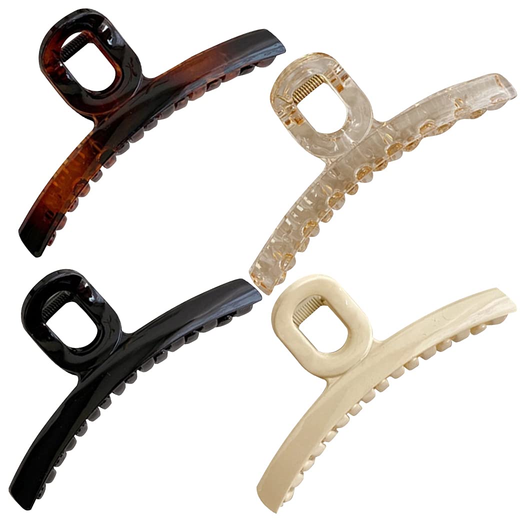 Licogel Large Hair Claw Clips for Women - 4PCS Non-Slip Smooth Hair Barrettes, Jaw Clips for Girls, Ladies & Adults - Perfect for Spring Hairstyles, Work, Parties & Everyday Use