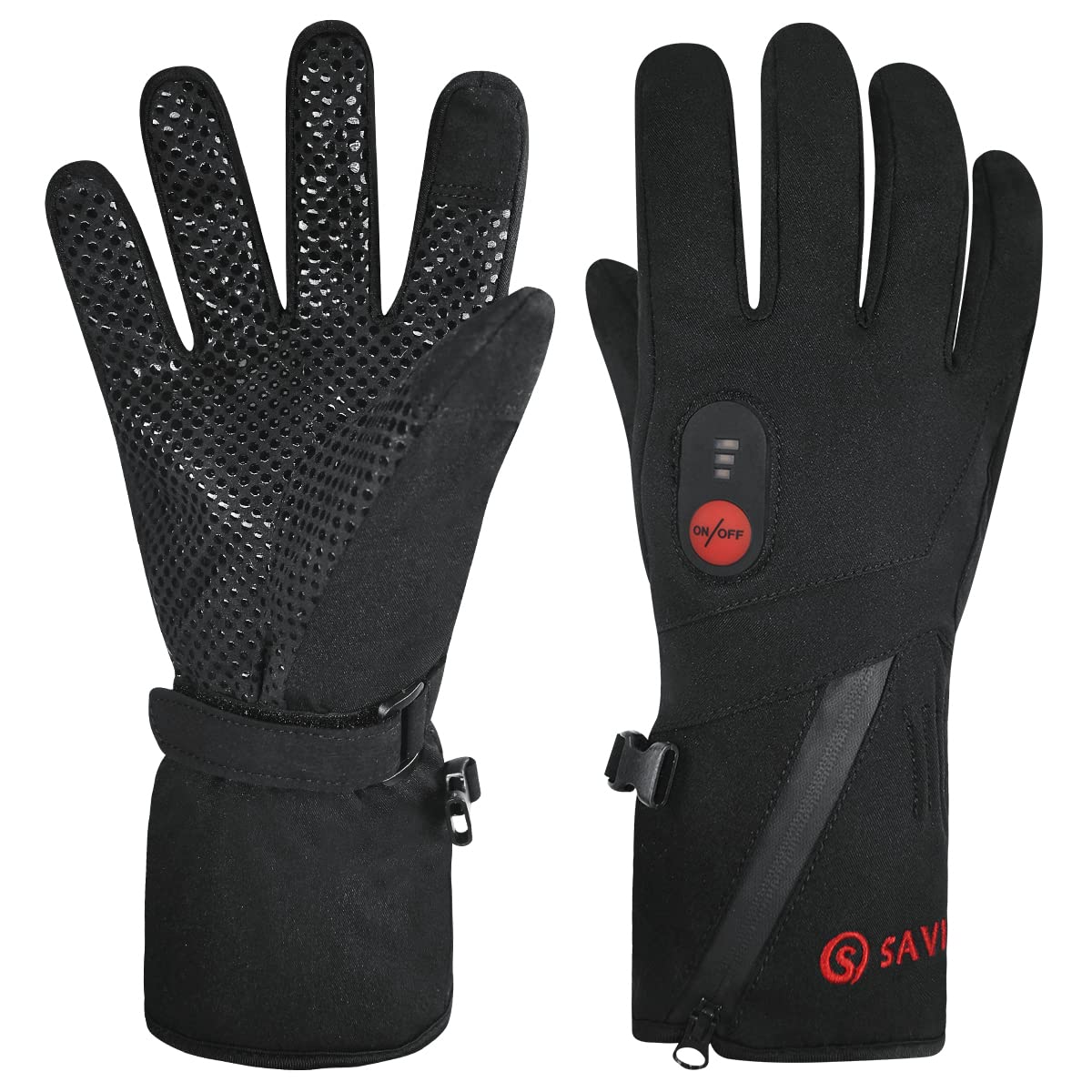 SAVIOR HEAT Rechargeable Battery Heated Gloves - Touchscreen Thin Liner Gloves for Men & Women - Perfect for Skiing, Snowboarding, Hiking, Cycling, Motorcycle Riding & Arthritis Relief - Hand Warmer Electric Gloves