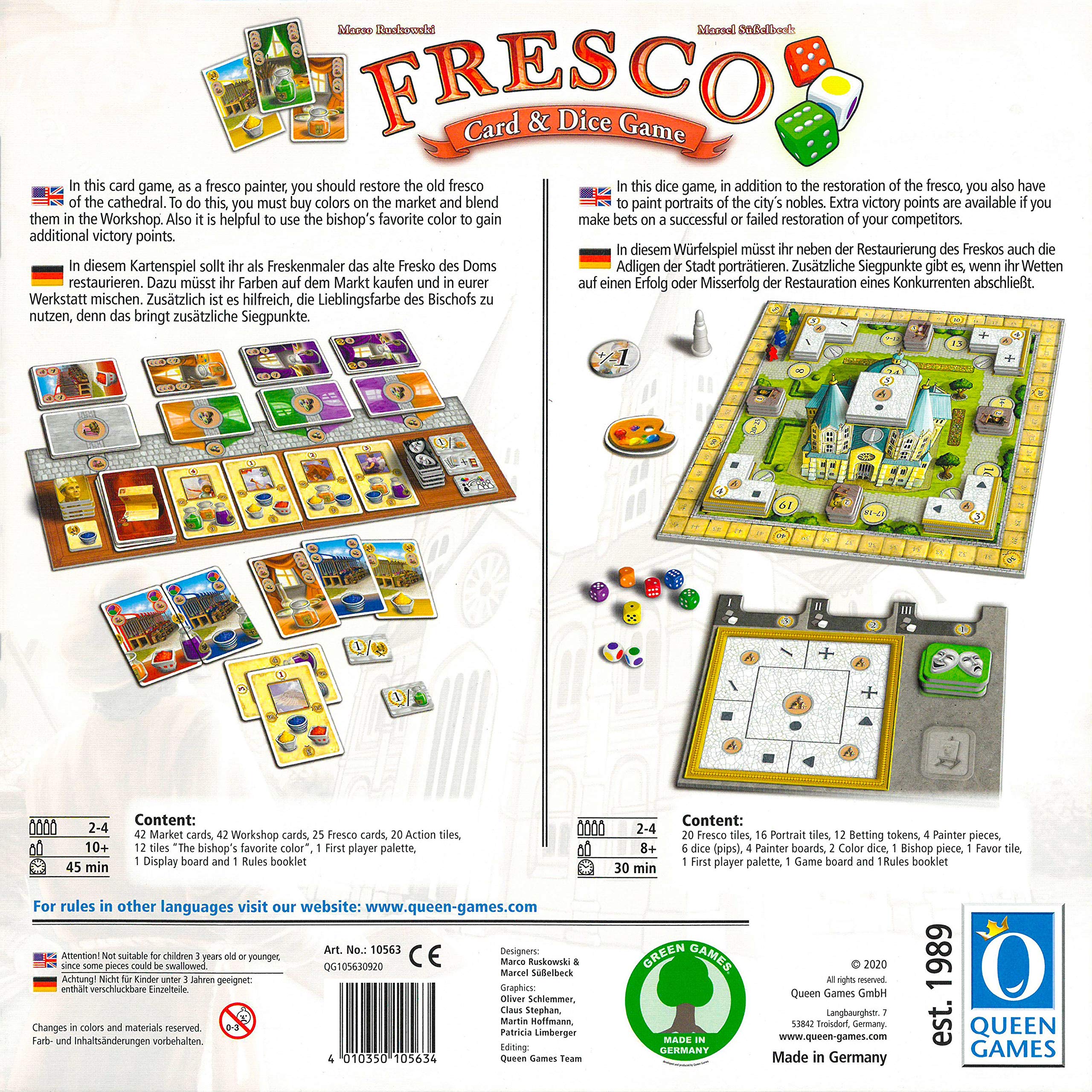 Fresco Card and Dice Board Game by Queen Games | Strategy Family Game for Adults & Kids | Perfect for Game Nights & Family Gatherings