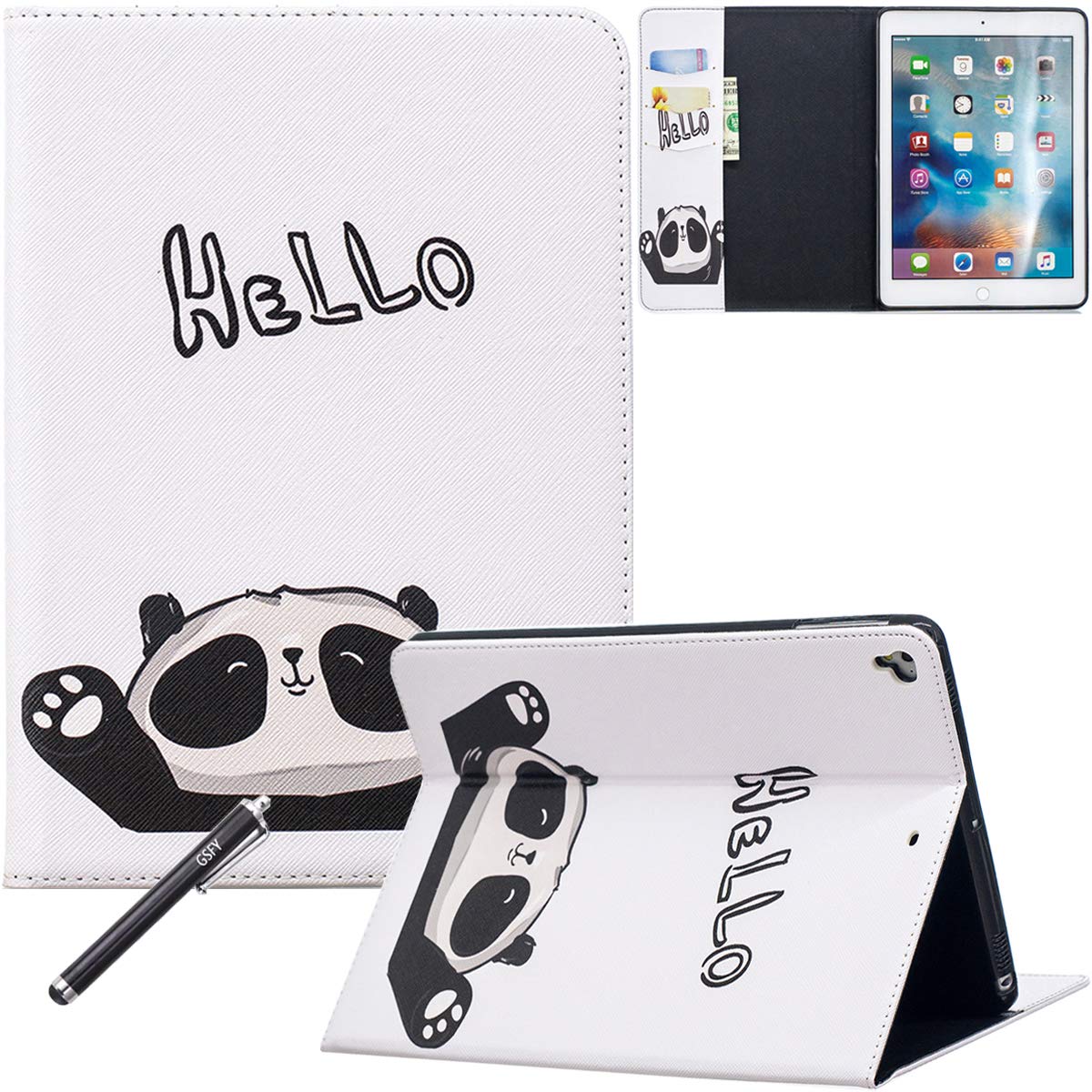 Premium PU Leather Wallet Stand Case for iPad 9.7 (2018/2017) & iPad Pro 9.7 (2016) - Slim Protective Cover with Auto Sleep/Wake | Perfect for Work, School & Travel