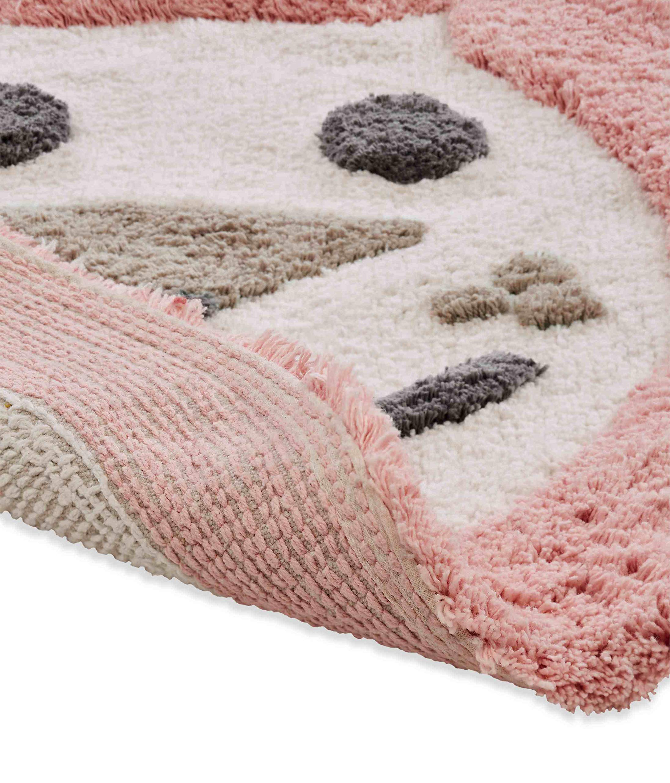 Premium Chesapeake Leonie Rose Cloud Bath Mat - 24 Inch Round, Soft & Absorbent, Non-Slip Bathroom Rug for Shower, Tub, and Vanity Areas