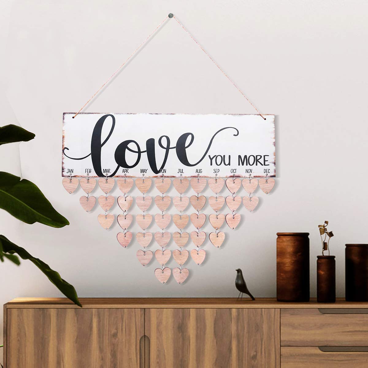 Wooden Block Birthday Calendar - Family Birthday Reminder Wall Calendar with Wooden Blocks | Perfect for Home, Office & Gift Giving | Track Important Dates & Anniversaries
